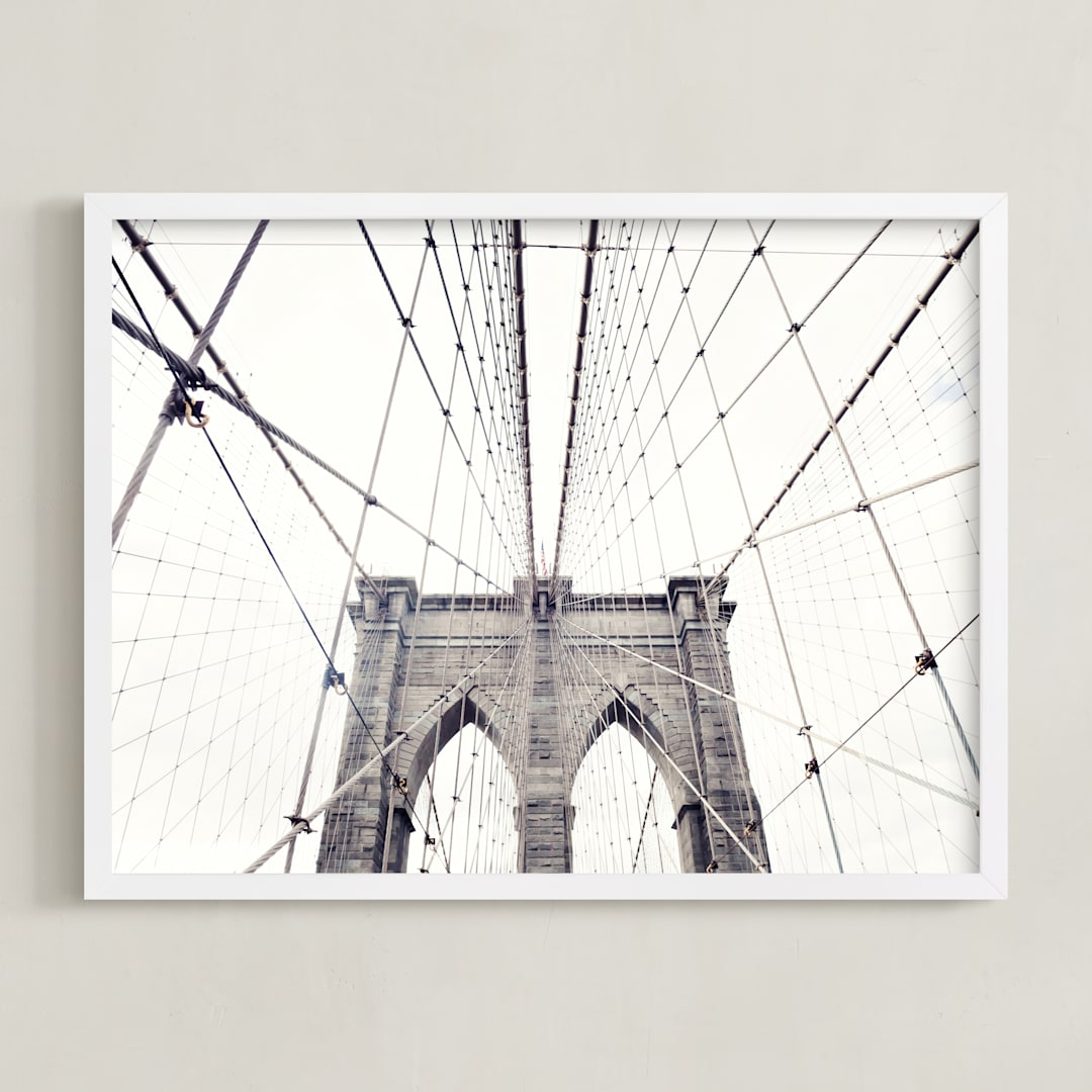 "A Classic" - Art Print in White by Caroline Mint - Framed