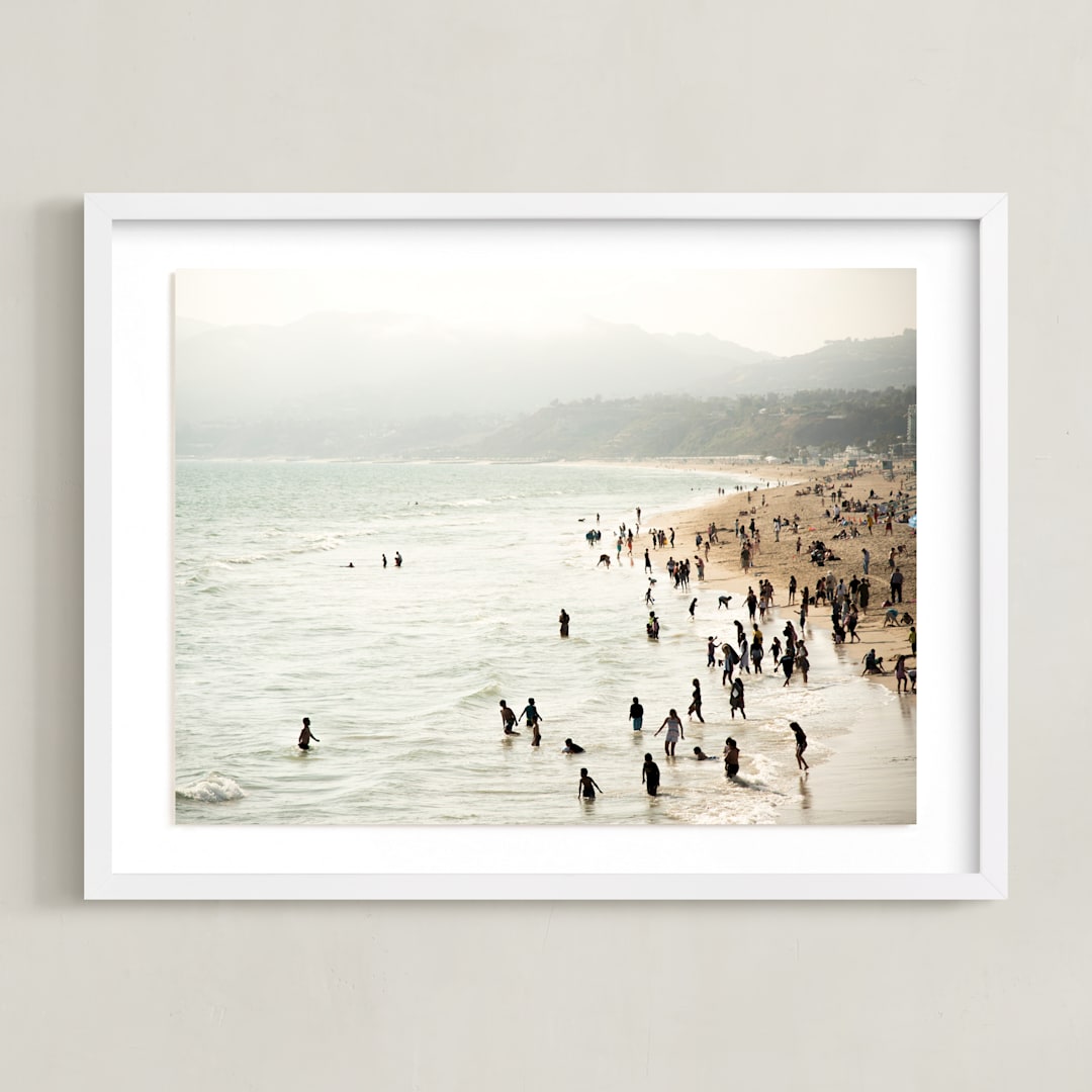 "Seaside Contrast" - Art Print in Seafoam Green by Emmy Hagen - Framed