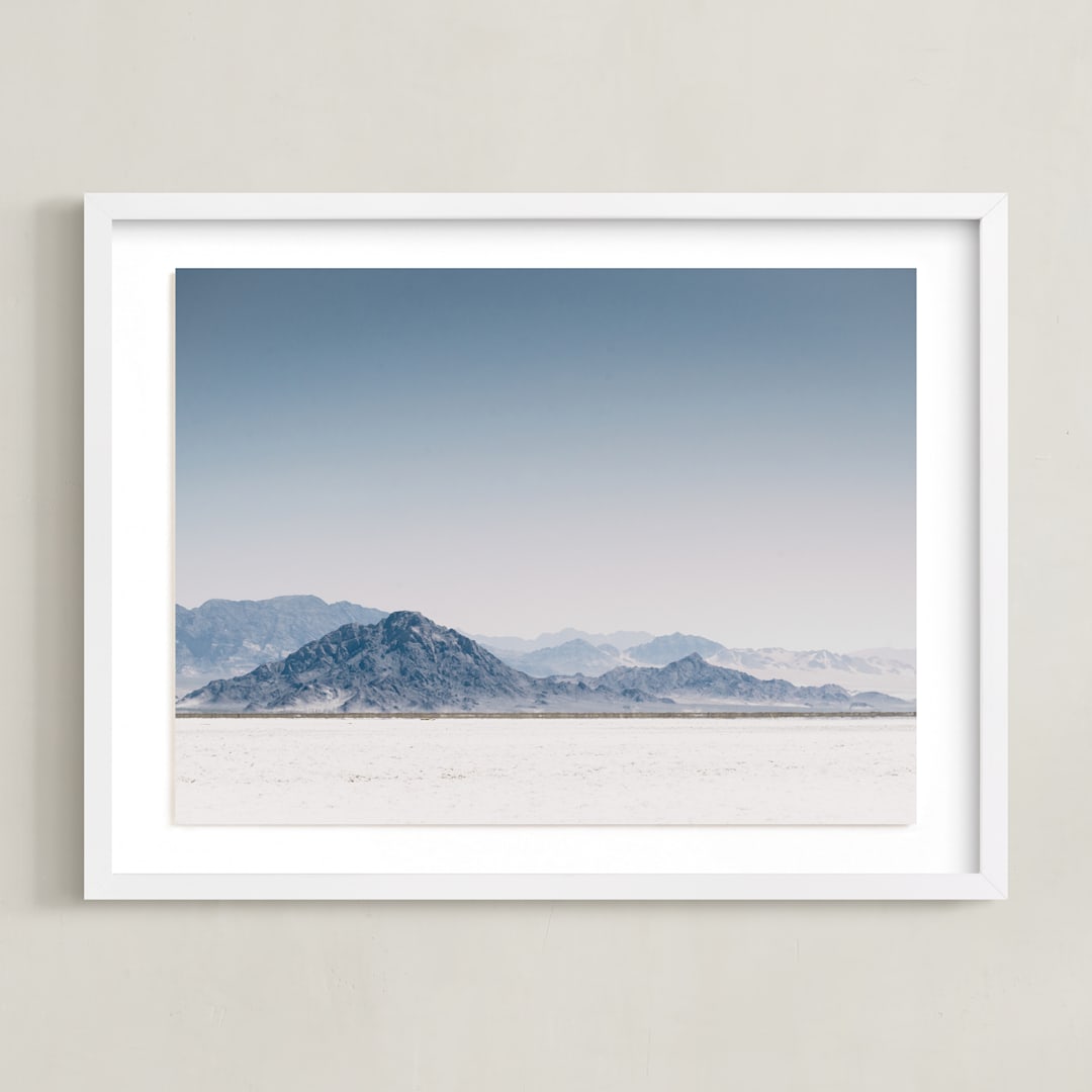 "Zzyzx" - Art Print in mountain blue by Kamala Nahas - Framed