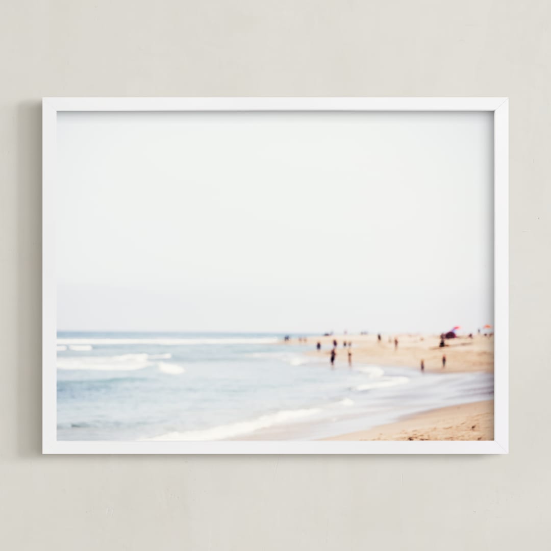 "Malibu" - Art Print in Mist by Vera Mladenovic - Framed