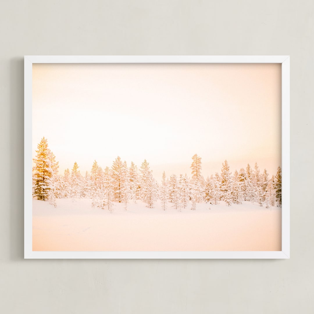 "Finnish Forest" - Art Print in Sunset by Shannon Kirsten - Framed