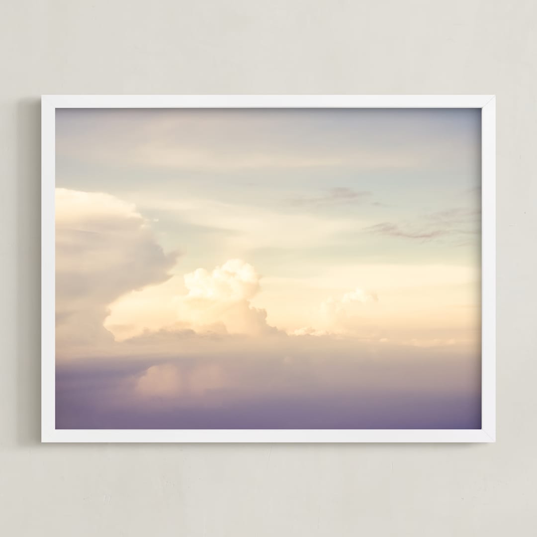"Flying With Clouds" - Art Print in dreamy by Qing Ji - Framed