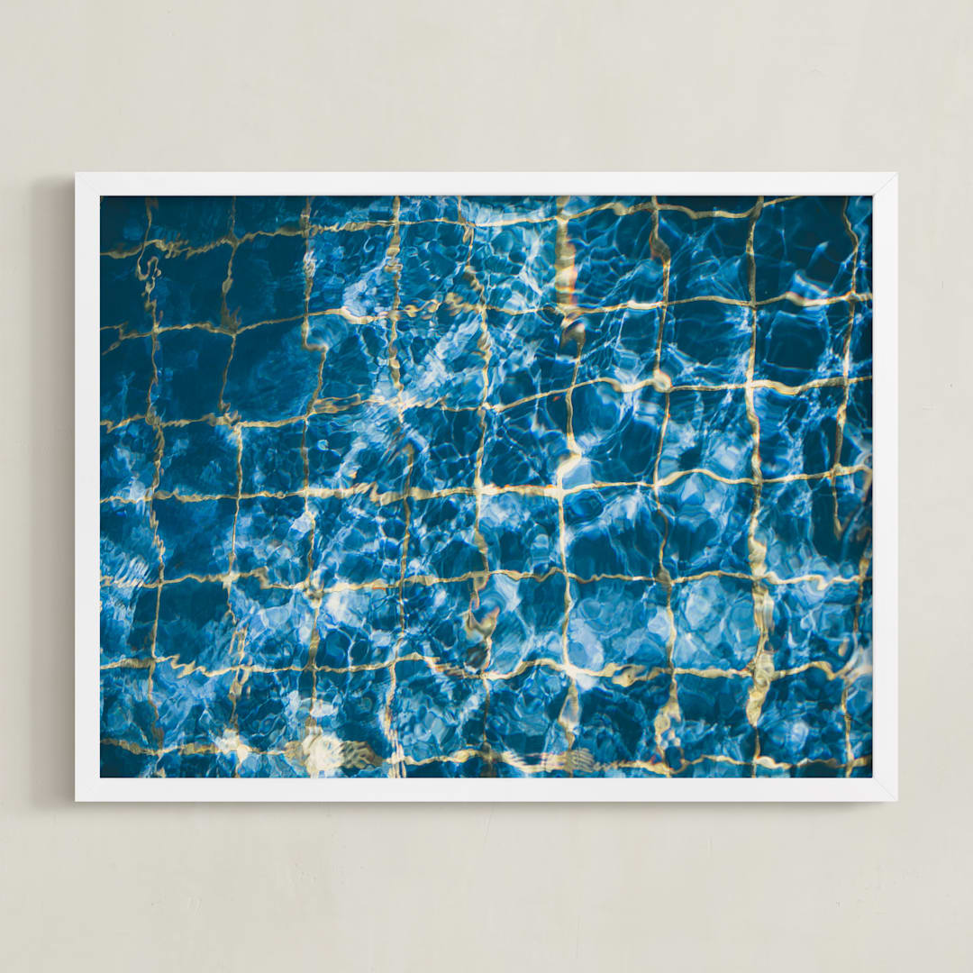 "Dive Right In" - Art Print in Water by Helen Makadia - Framed