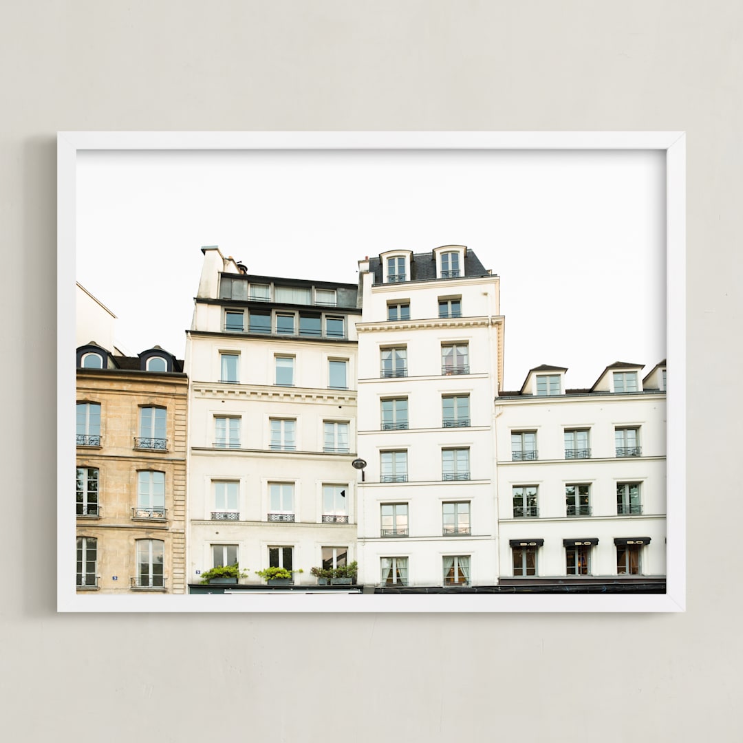 "Montebello" - Art Print in Beige by Heather Deffense - Framed