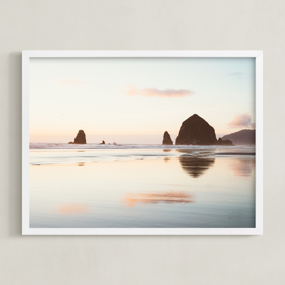 "Cannon Beach No. 1" - Art Print in Color by Kamala Nahas - Framed