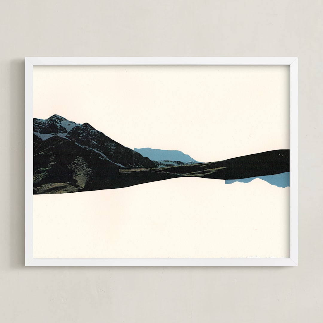 "Spliced Landscape 1" - Art Print in Blue Topaz by Melinda Laszczynski - Framed
