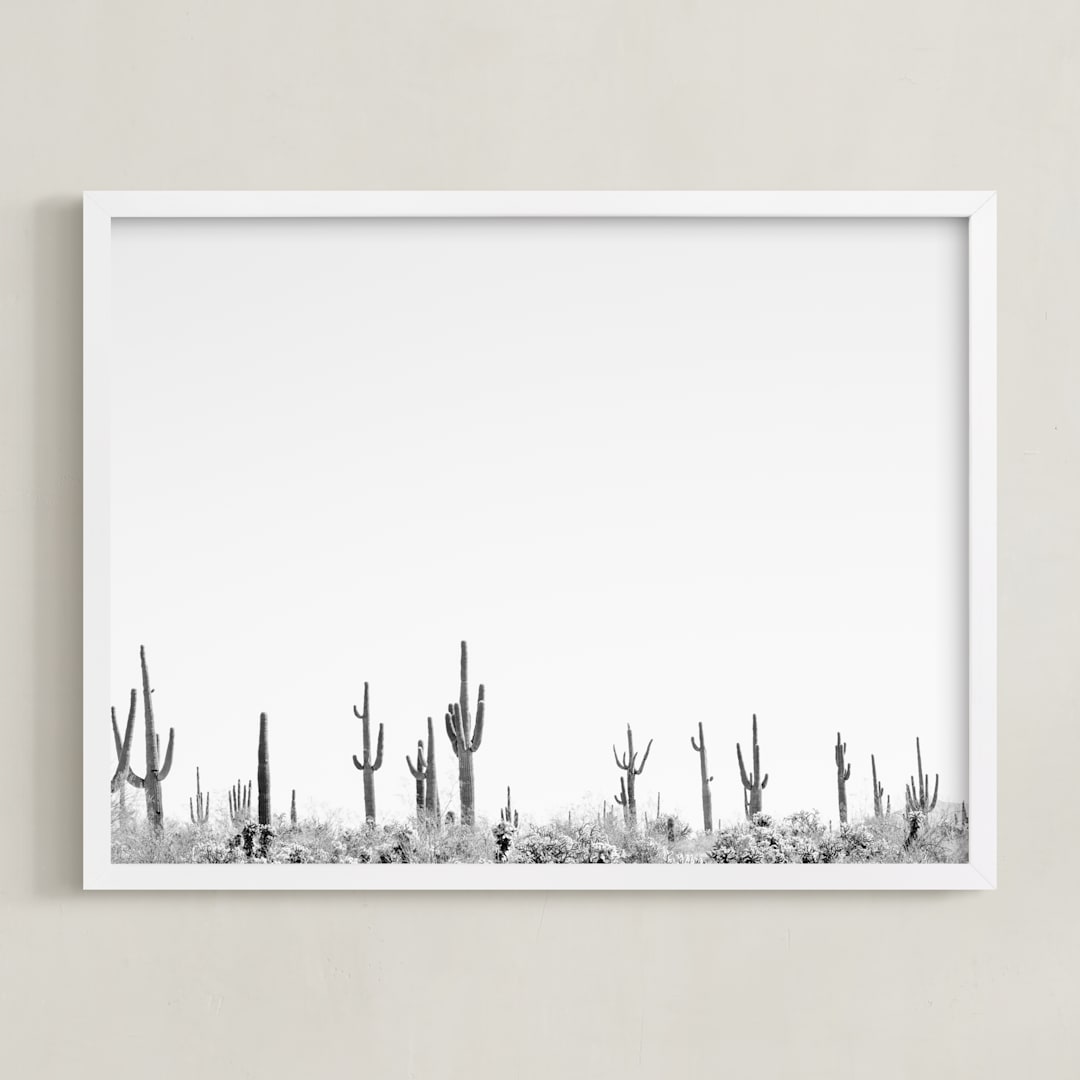"Carnegie Gigantic" - Art Print in White by DENiSE CREW. - Framed
