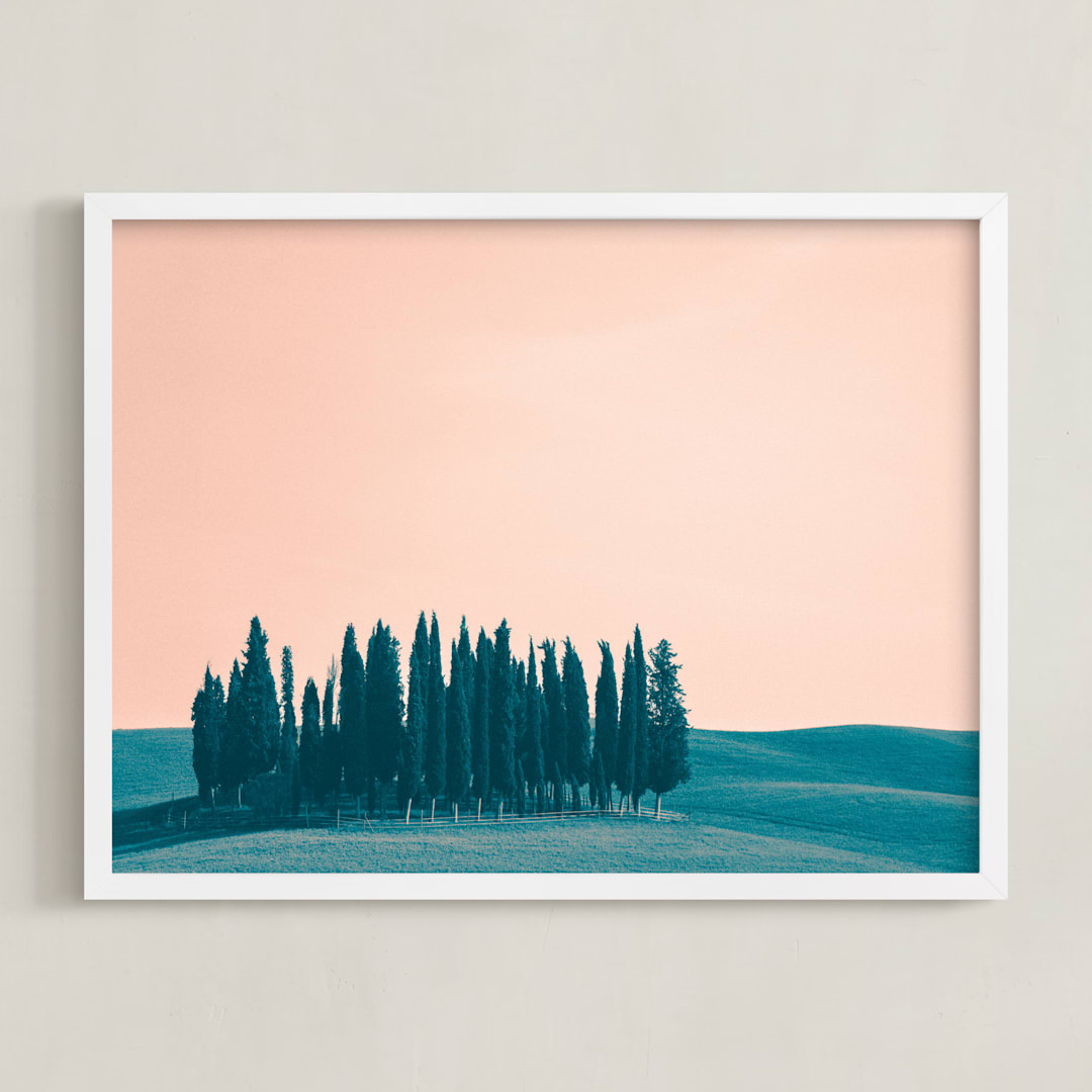 "Tuscan Hills 03" - Art Print in White by Kelsey Mucci - Framed