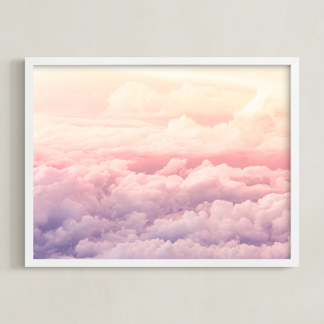 "Cloudscape" - Art Print in Taffy by Rebecca Rueth - Framed