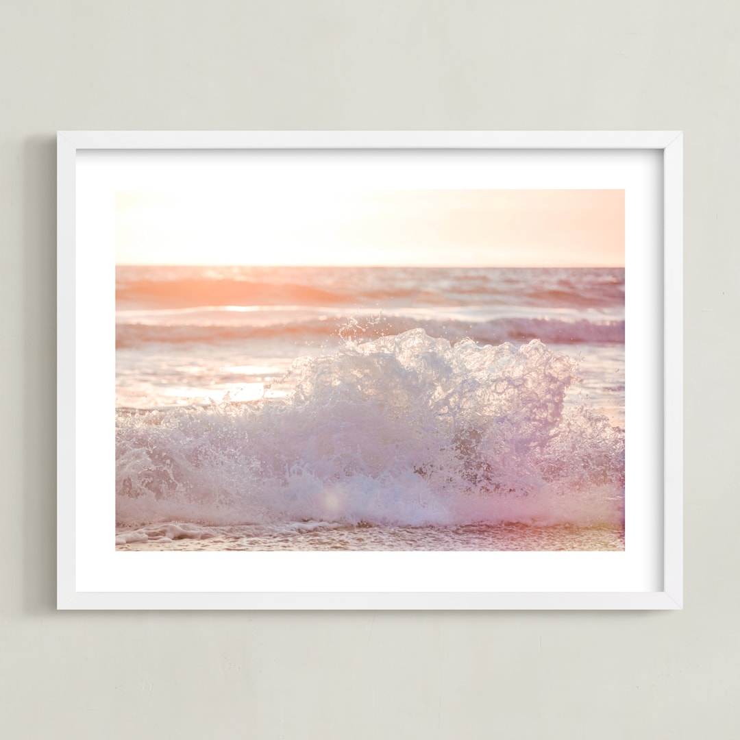 "Cotton Candy Coast" - Art Print in Cotton Candy by Shannon Howard - Framed