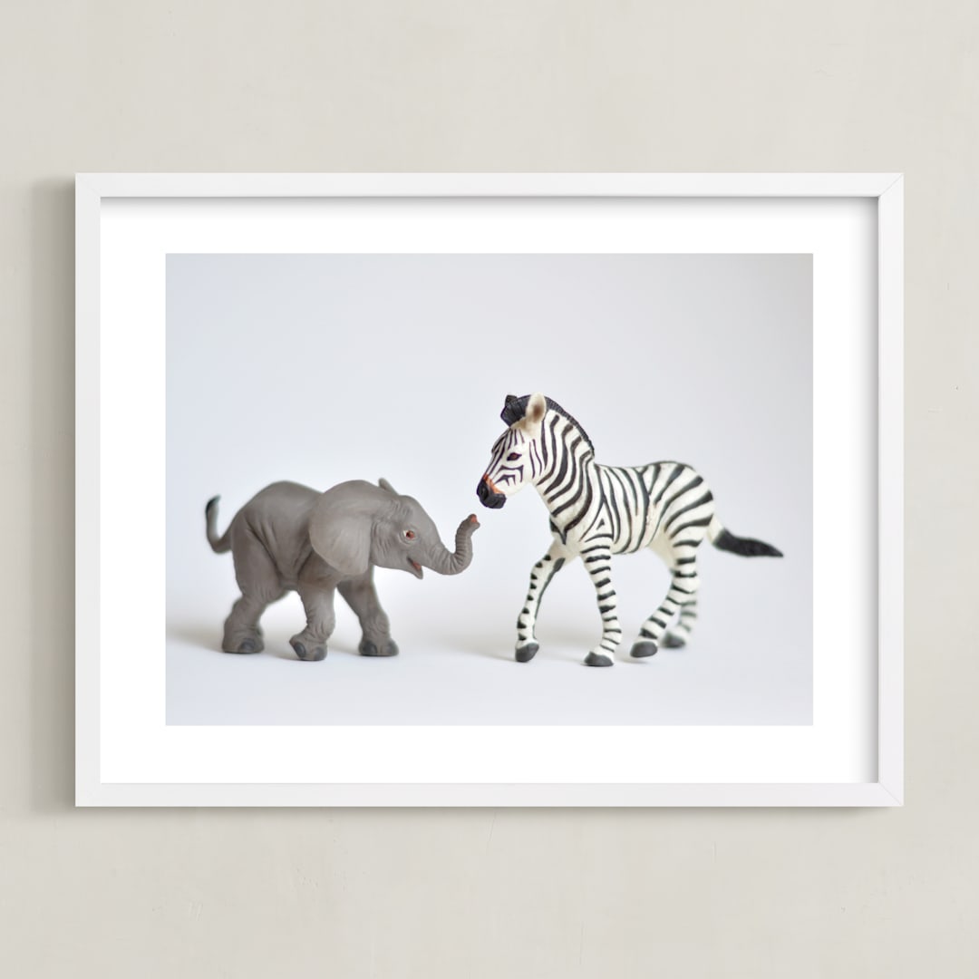 "These Friends" - Art Print in Light Grey by Kinga Subject - Framed