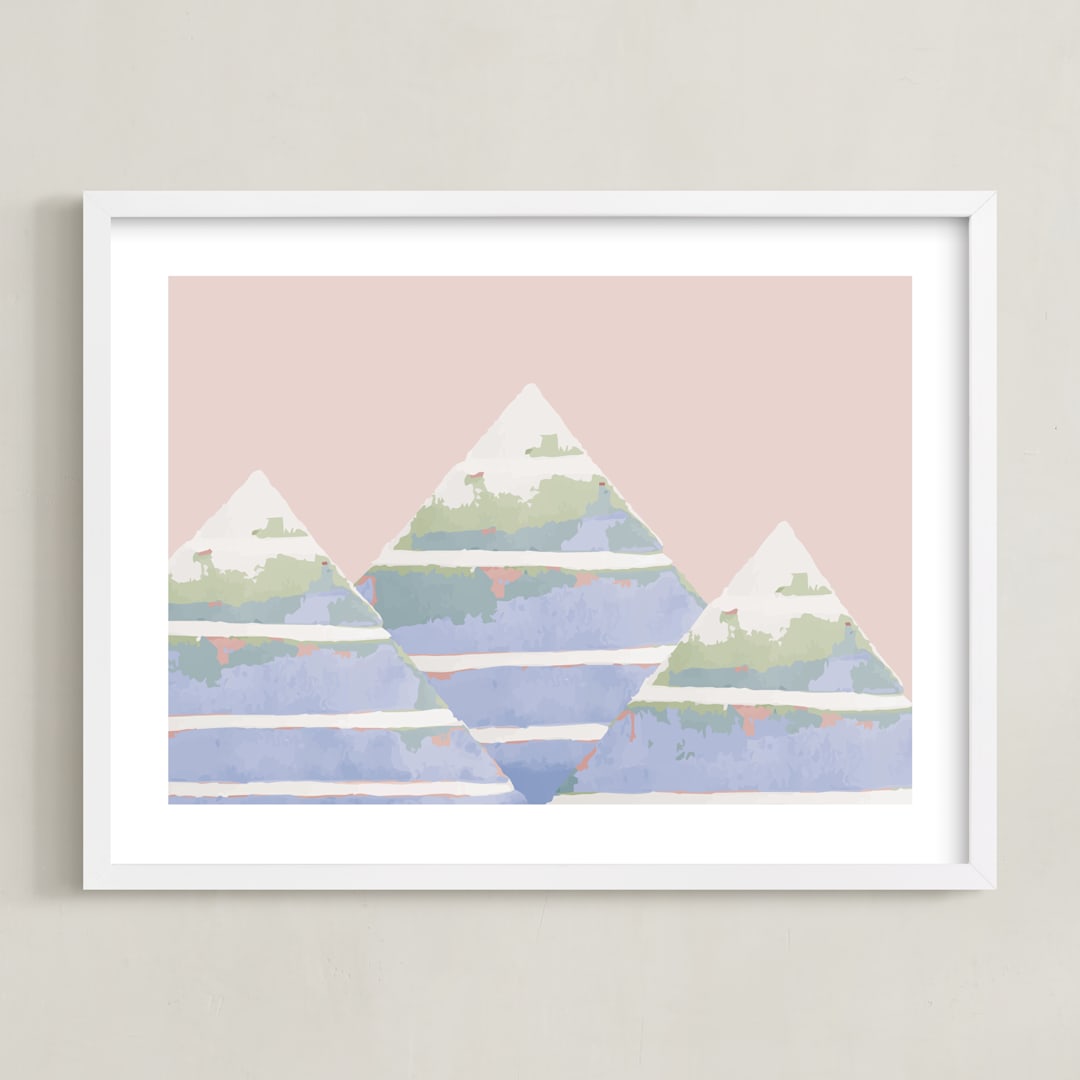 "Colorful Summit" - Art Print in Sienna by Akweley Creative - Framed