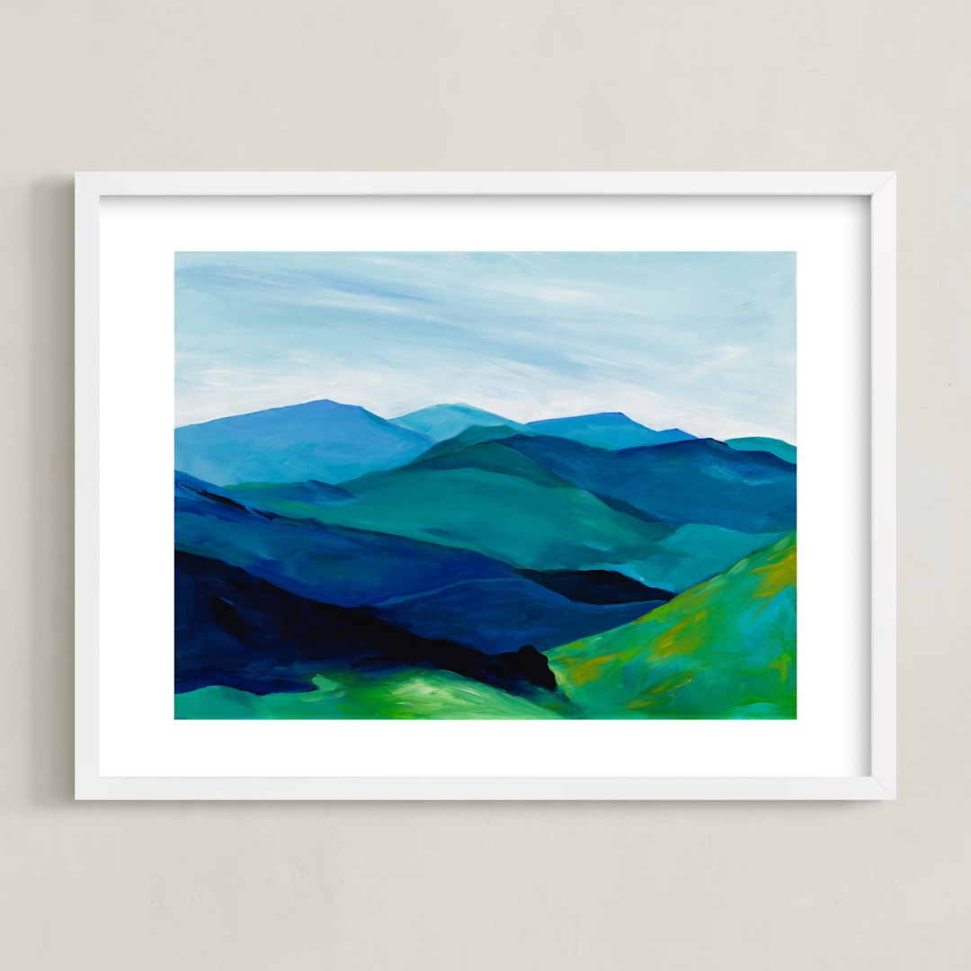 "Enchanted Vista" - Art Print in White by Jenny Partrite - Framed