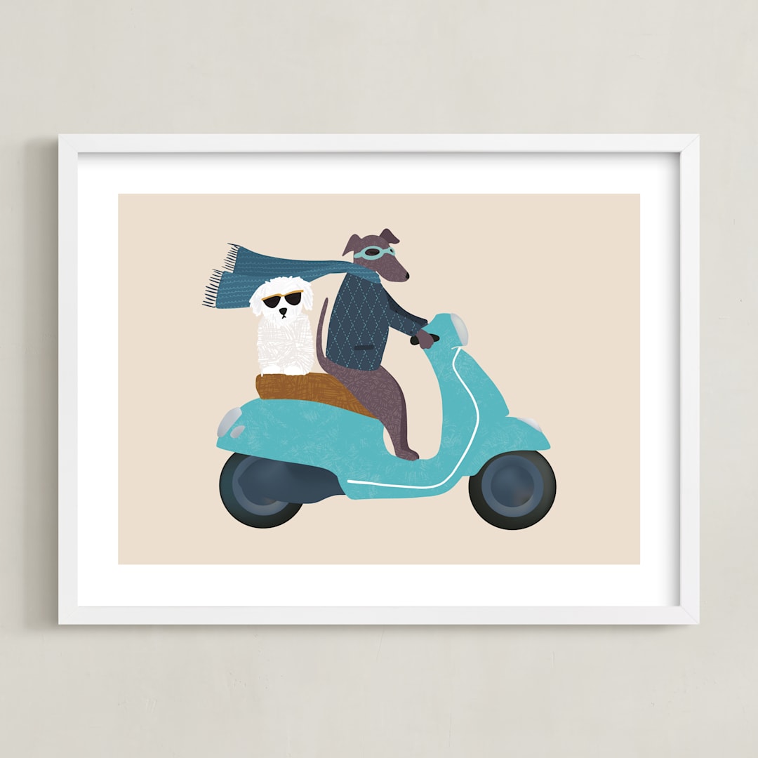 "Milan" - Art Print in Sand by Jenna Holcomb - Framed