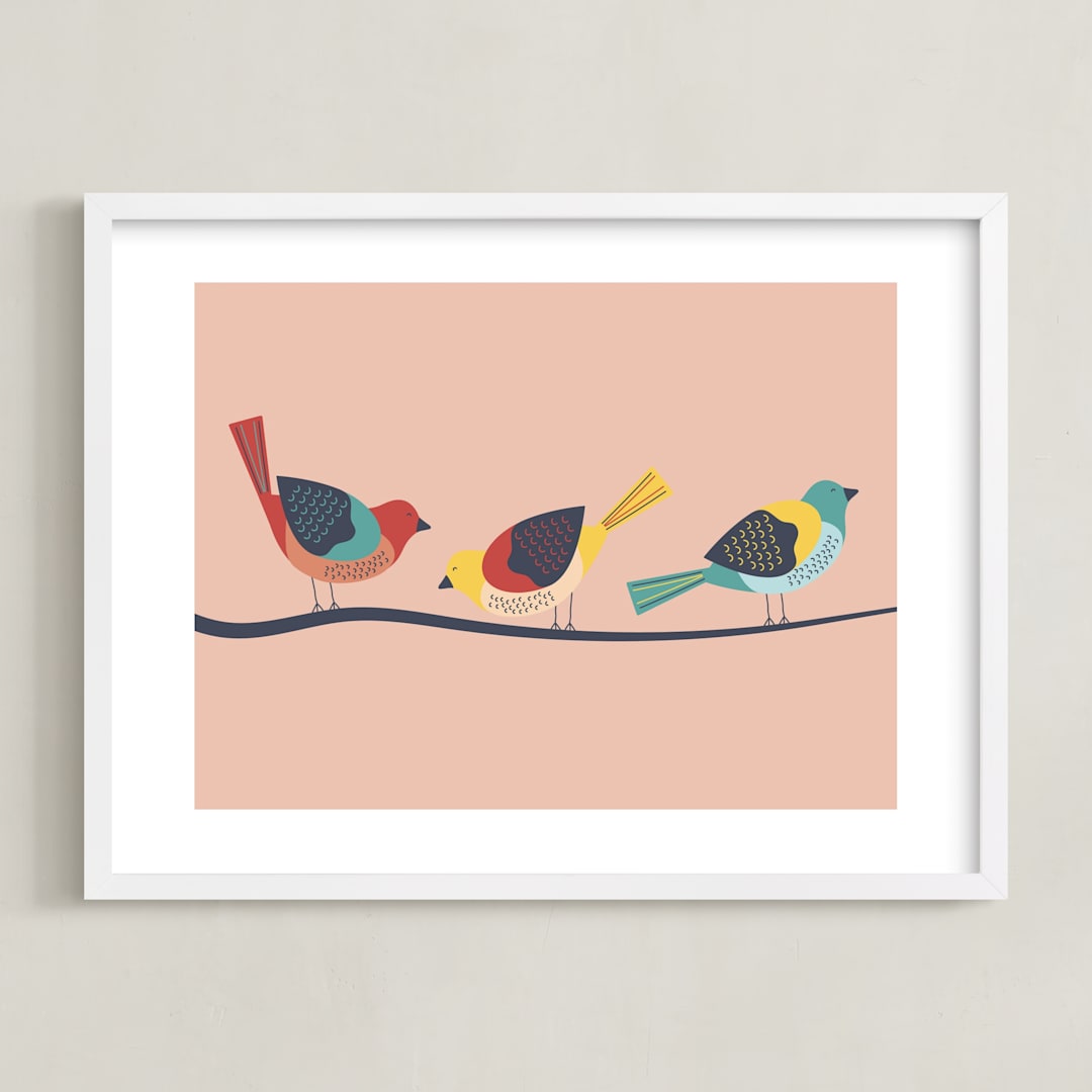"Out on a Limb" - Art Print in Sunset by Wild Lily Designs - Framed