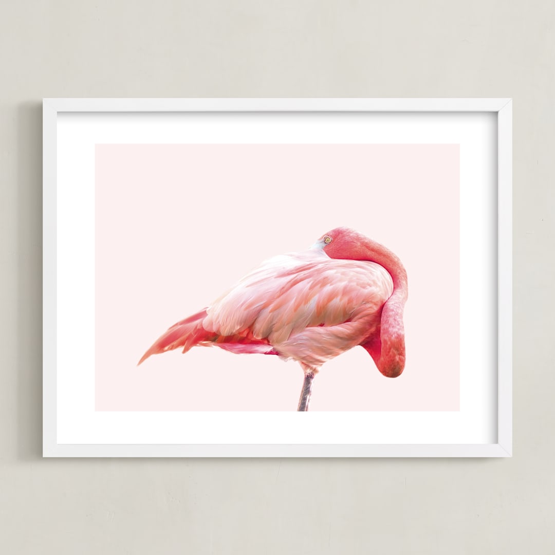"PINK 3" - Art Print in Elegant Pink by Rega - Framed