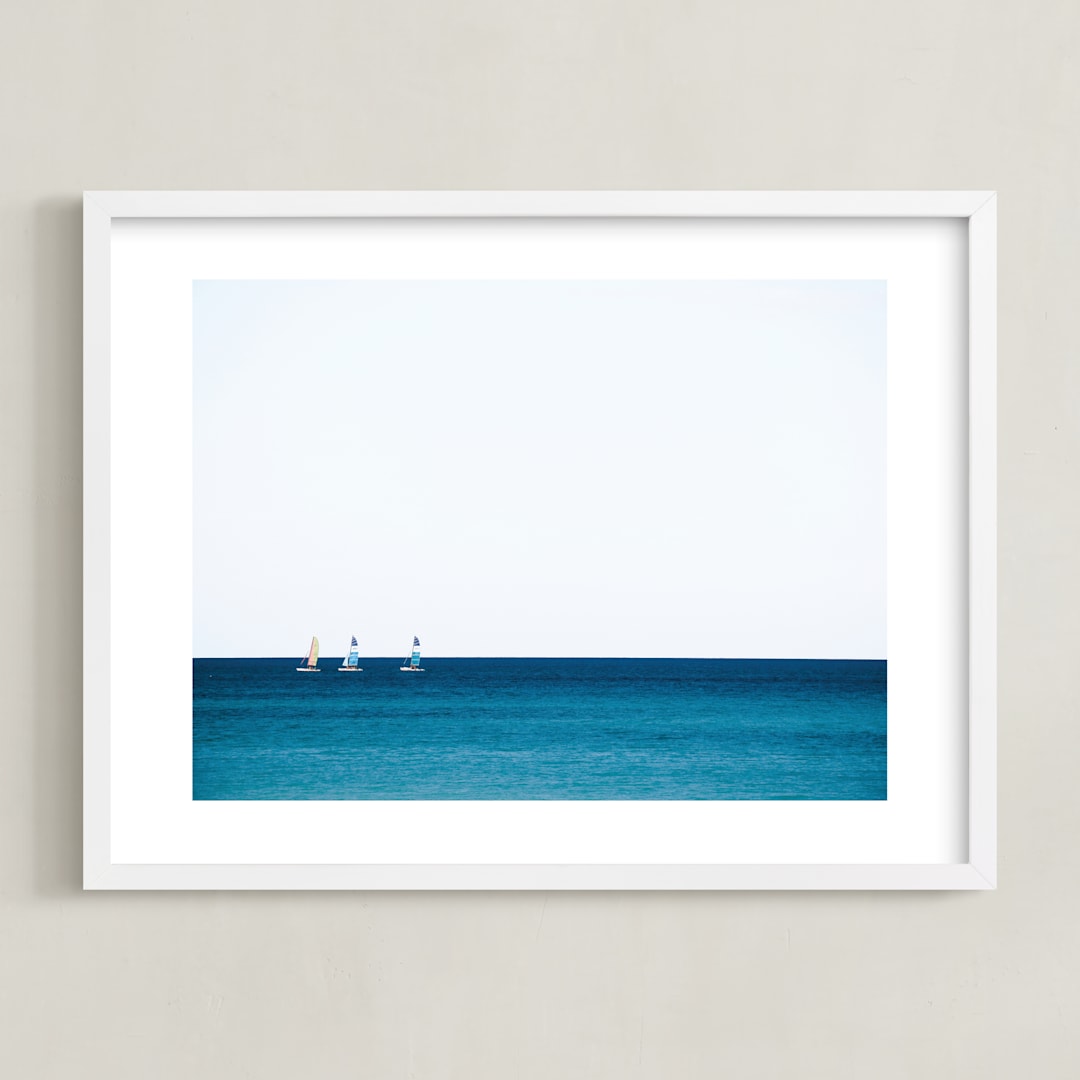 "Little Sailors" - Art Print in navy by lulu and isabelle - Framed