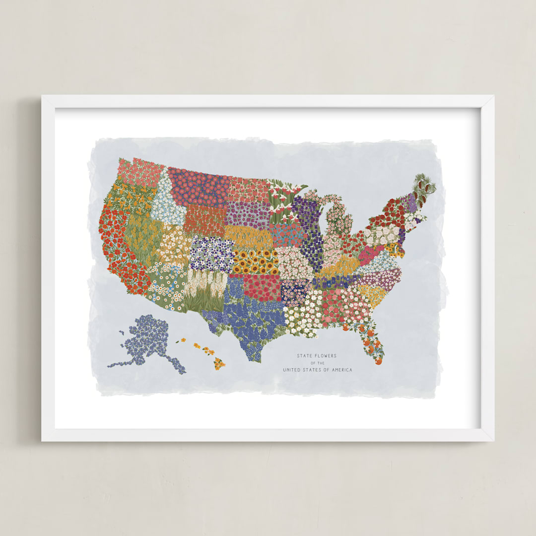 "USA in Bloom" - Art Print in Provincial by Jenna Holcomb - Framed