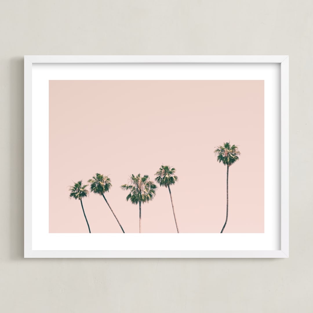 "Five" - Art Print in rose smoke by Caroline Mint - Framed