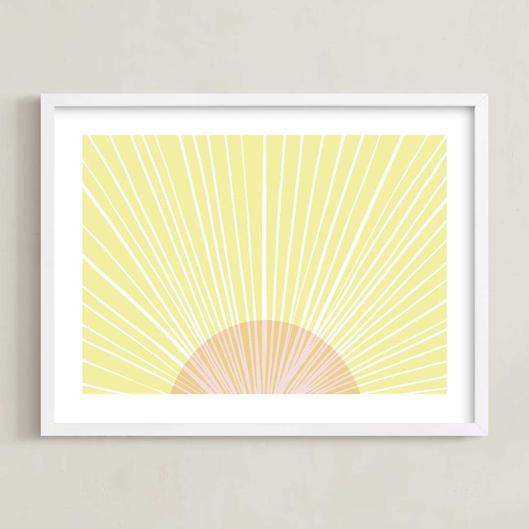 "Pastel Sunrise" - Art Print in Sunshine by Kerry Doyle - Framed