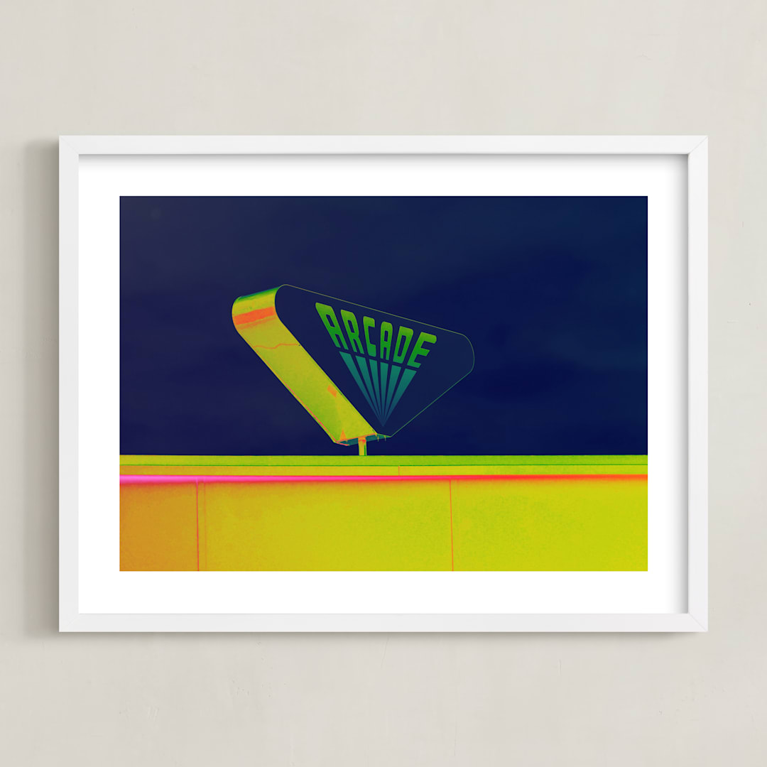 "Arcade" - Art Print in 80s Neon by Kaitlin Rebesco - Framed