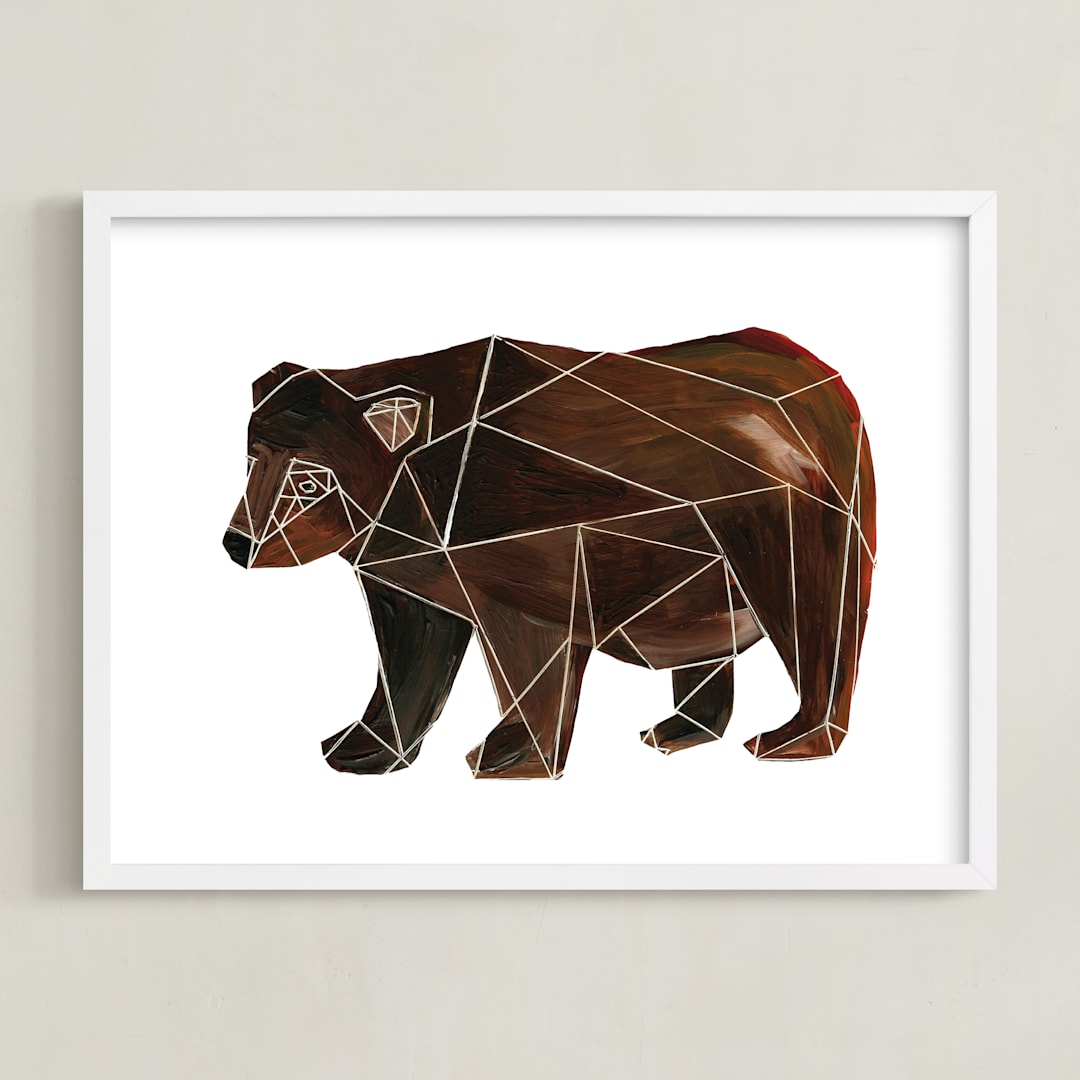 "Bear Body" - Art Print in Chestnut by Sarah Fitzgerald - Framed