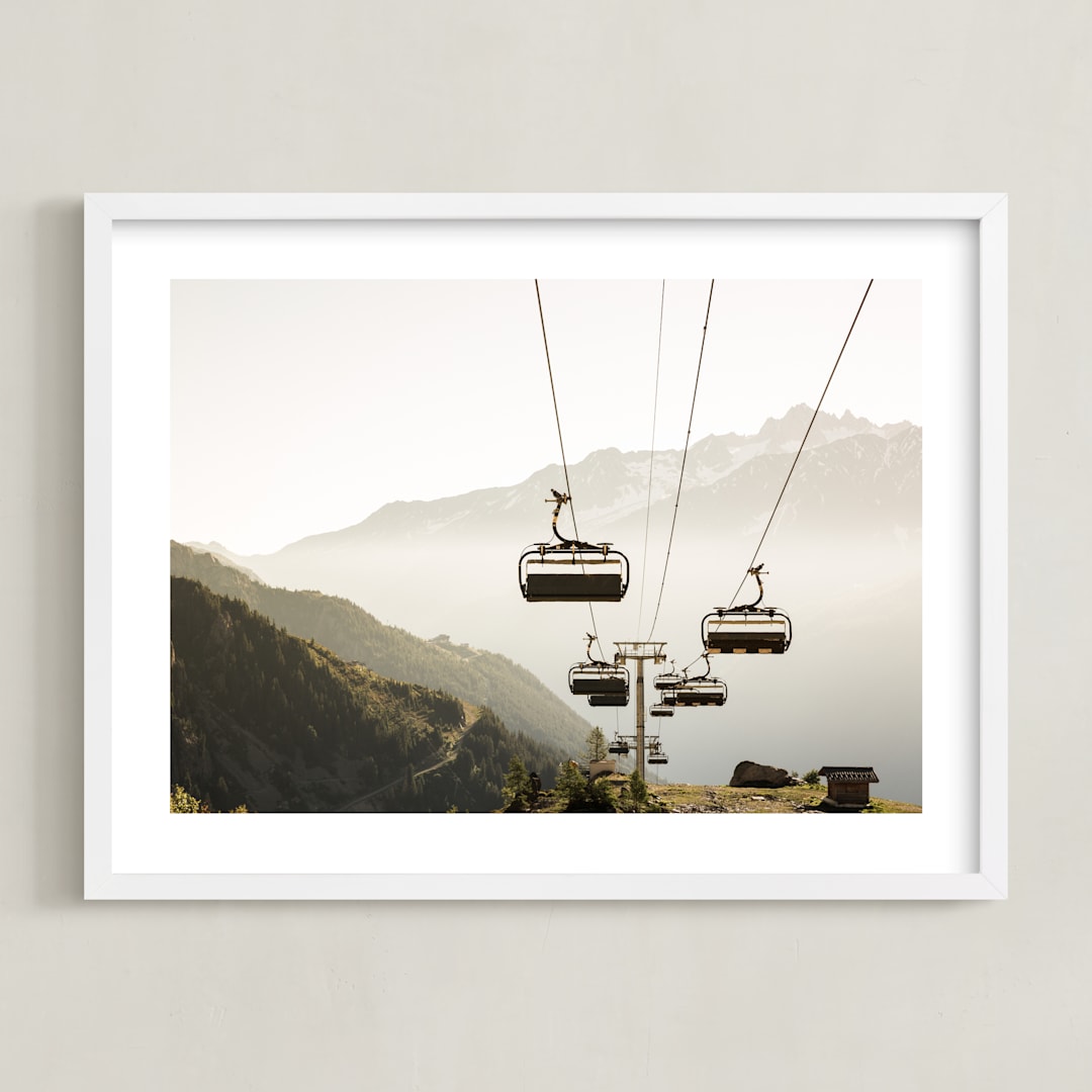 "Lift" - Art Print in Olive by Heather Deffense - Framed