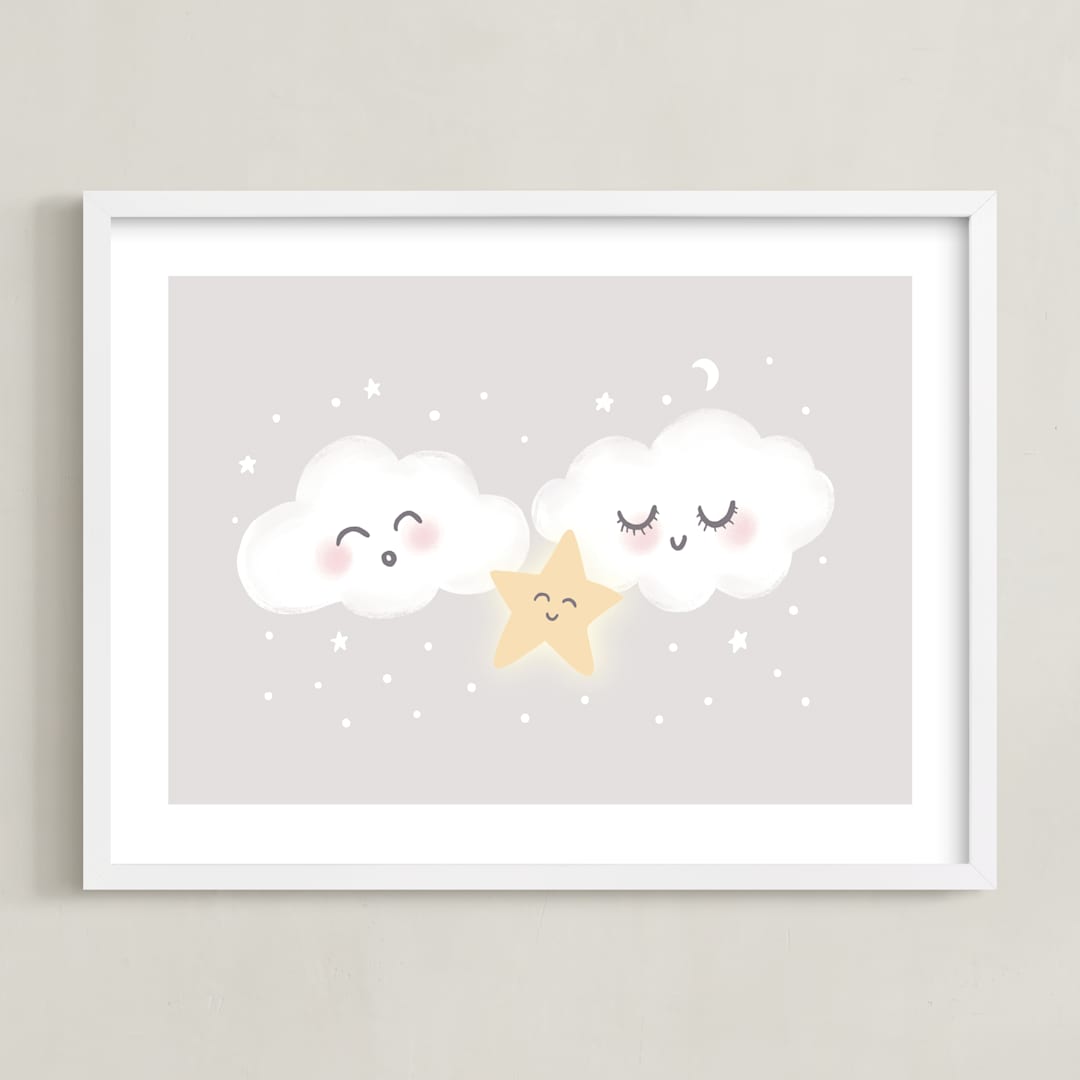 "stellina" - Art Print in Cloud by chocomocacino - Framed