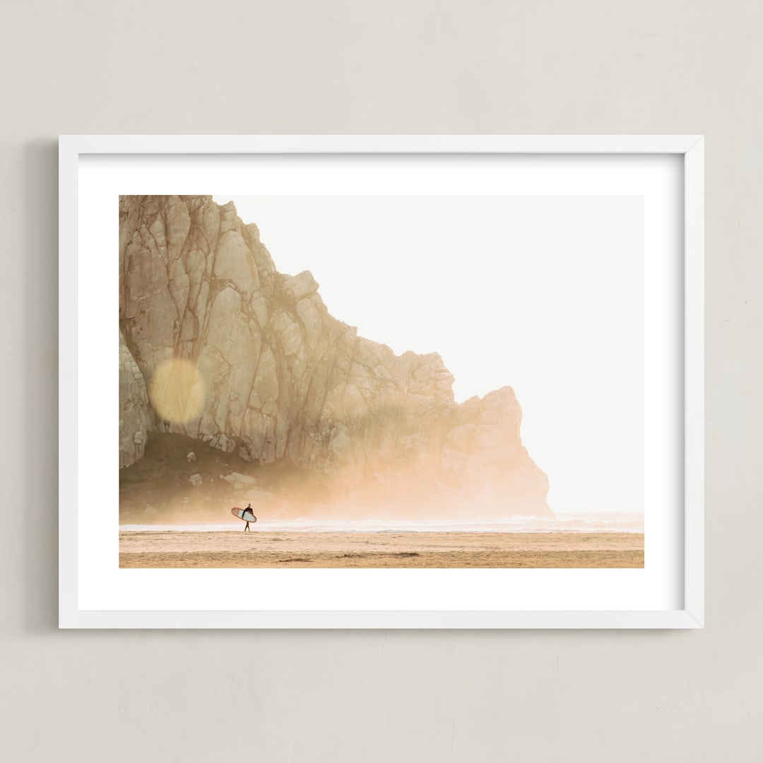 "Gold Coast" - Art Print in Gold by Mike Sunu - Framed