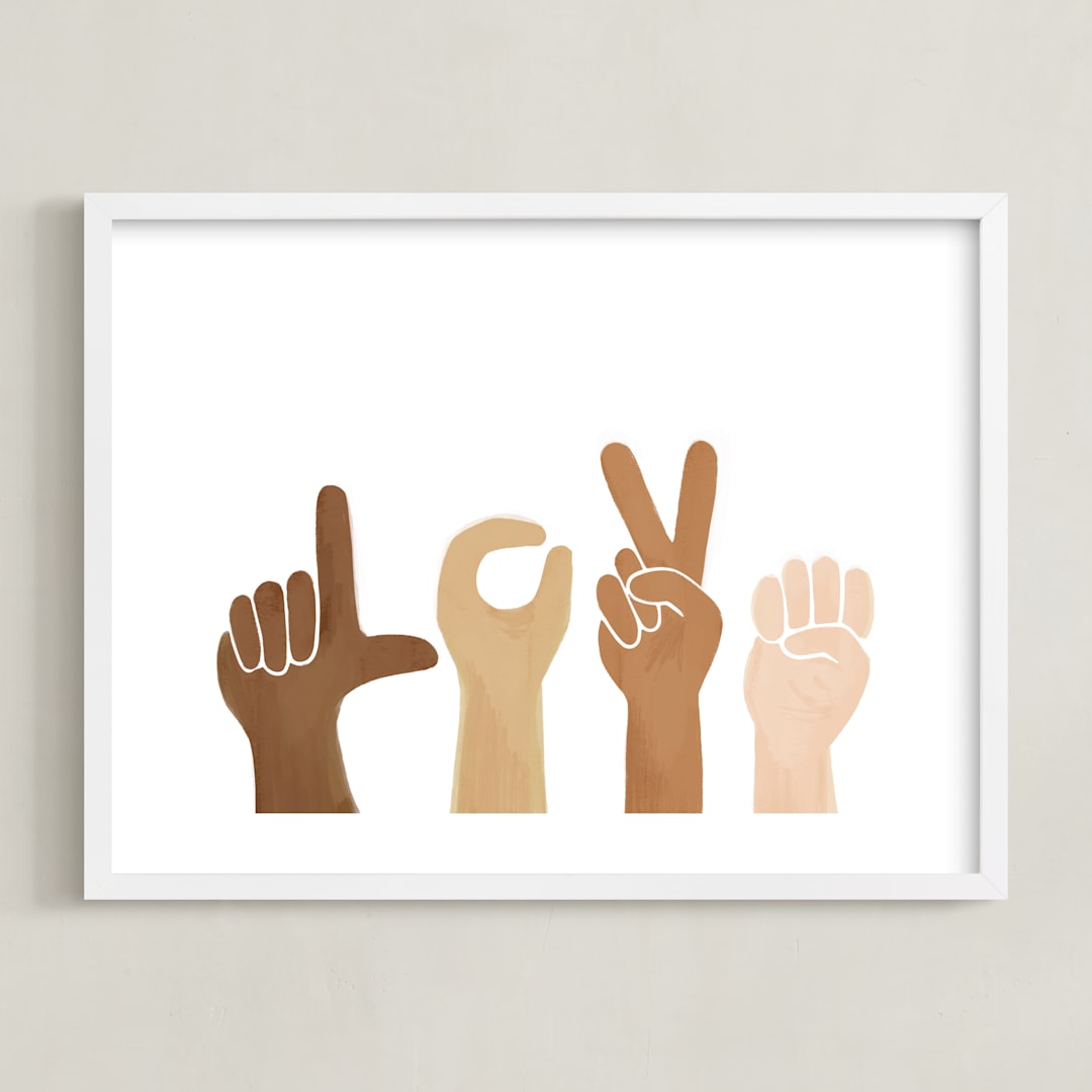 "Love Letters" - Art Print in Skin Tones by Jessie Steury - Framed