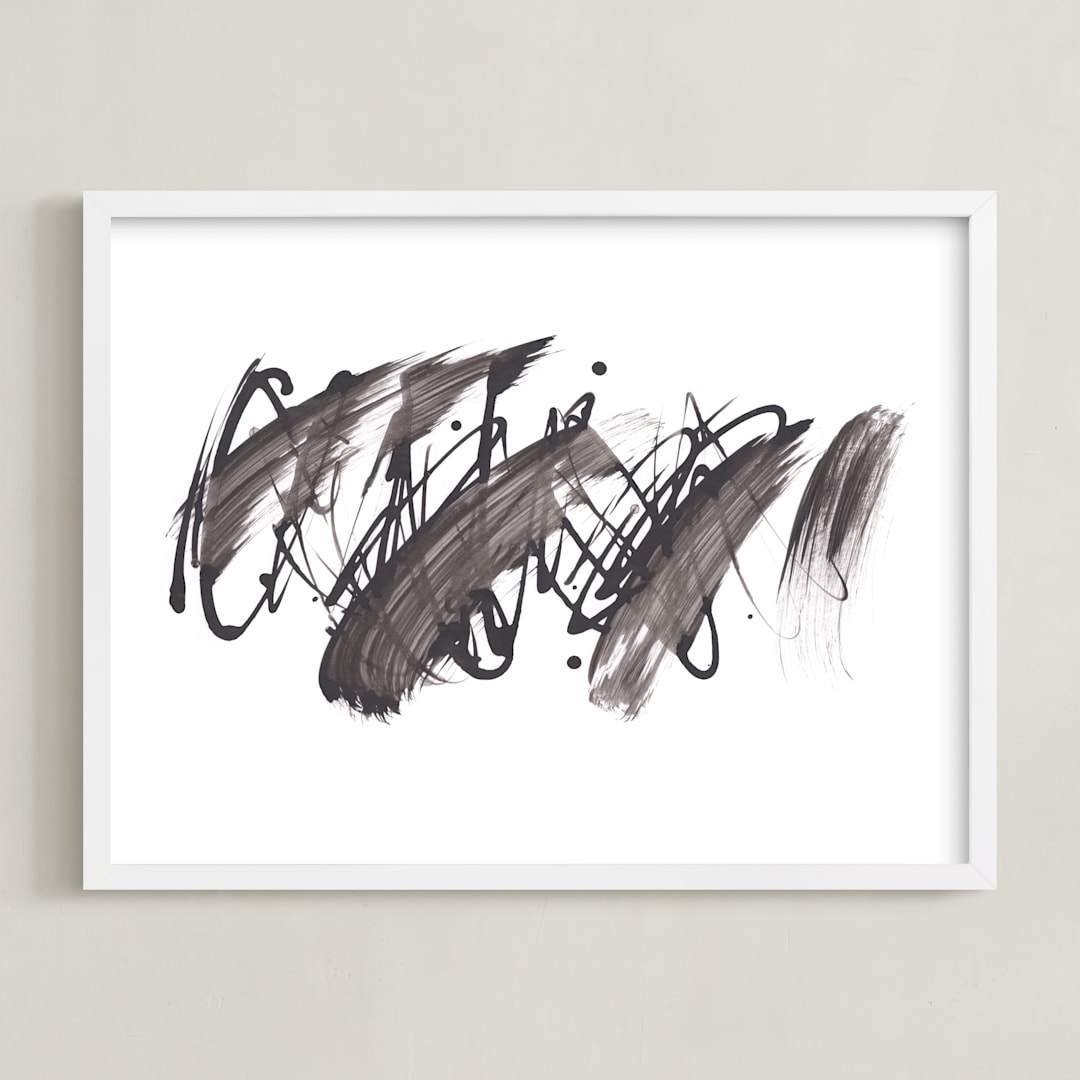 "Velocity" - Art Print in Black by Misty Hughes - Framed