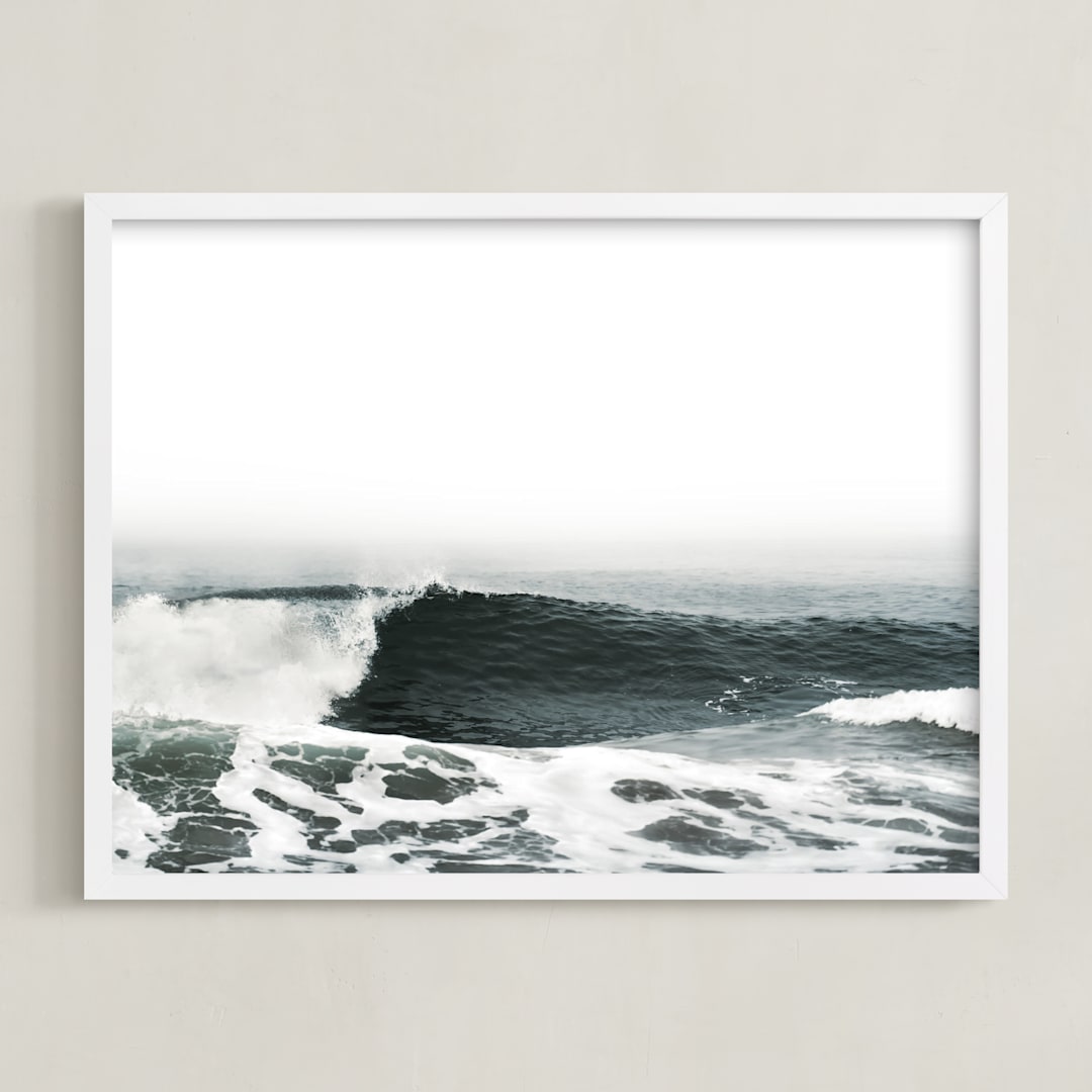 "Mariner's Muse 2" - Art Print in deep ocean by Kamala Nahas - Framed