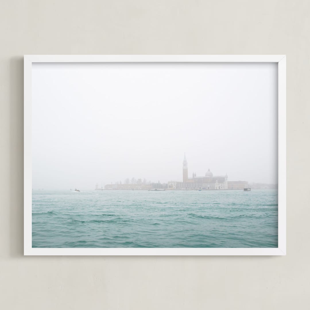 "Venice Fog" - Art Print in Venice Blue by Krissy Bengtson - Framed