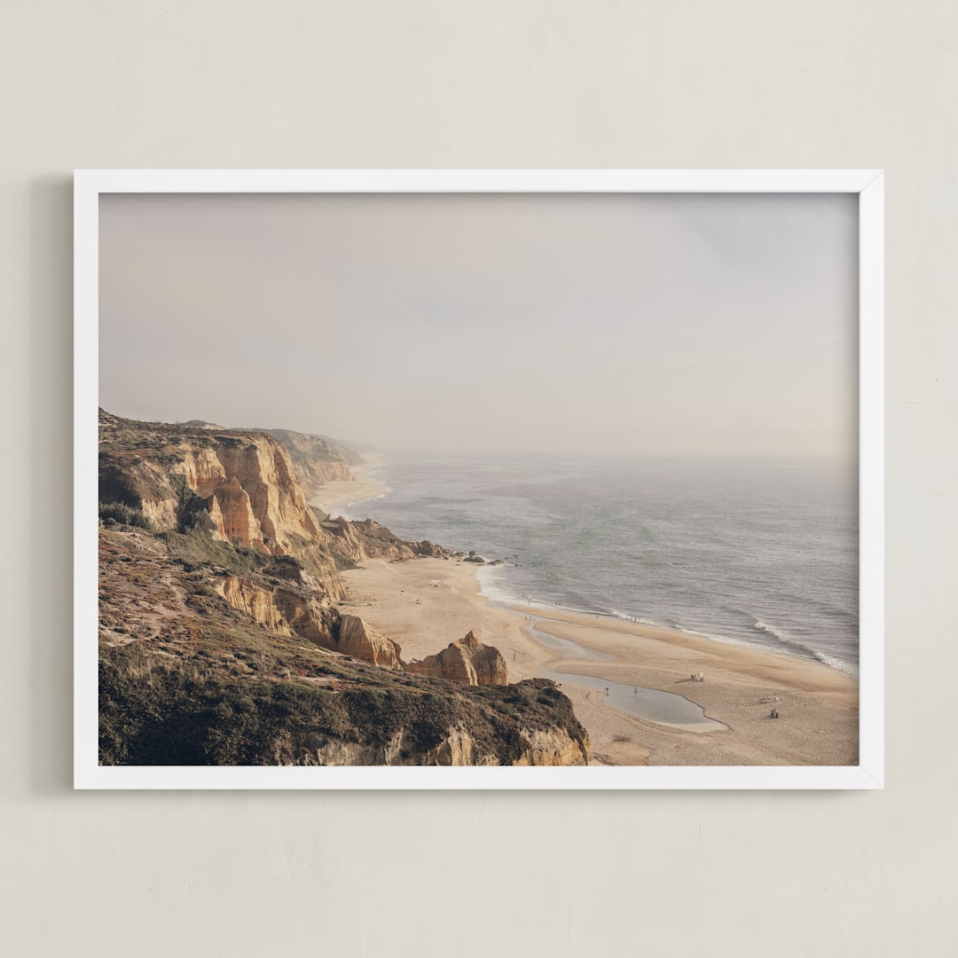 "Cliff" - Art Print in beige by Lena Erysheva - Framed
