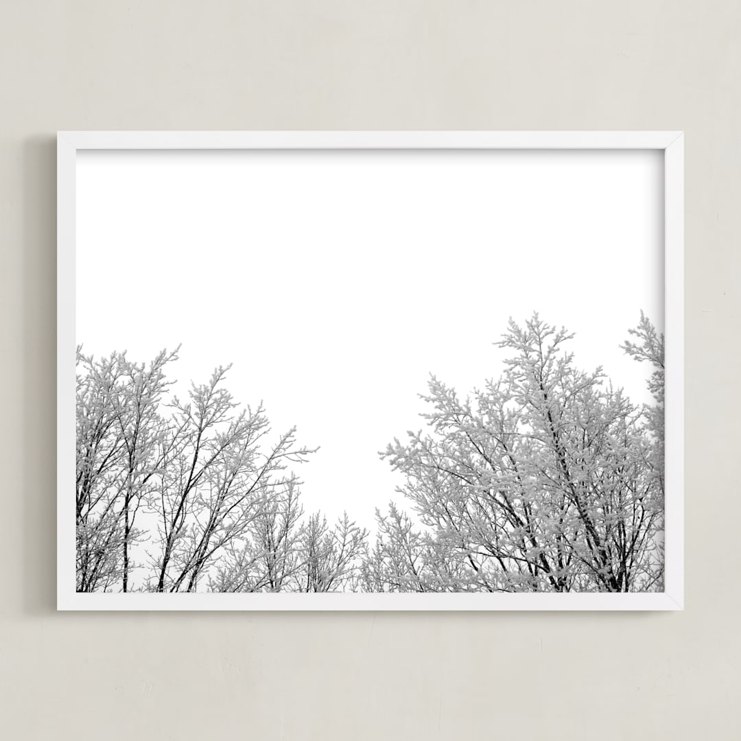 "Frosted Afternoon" - Art Print in Frosted White by Three Wings North - Framed