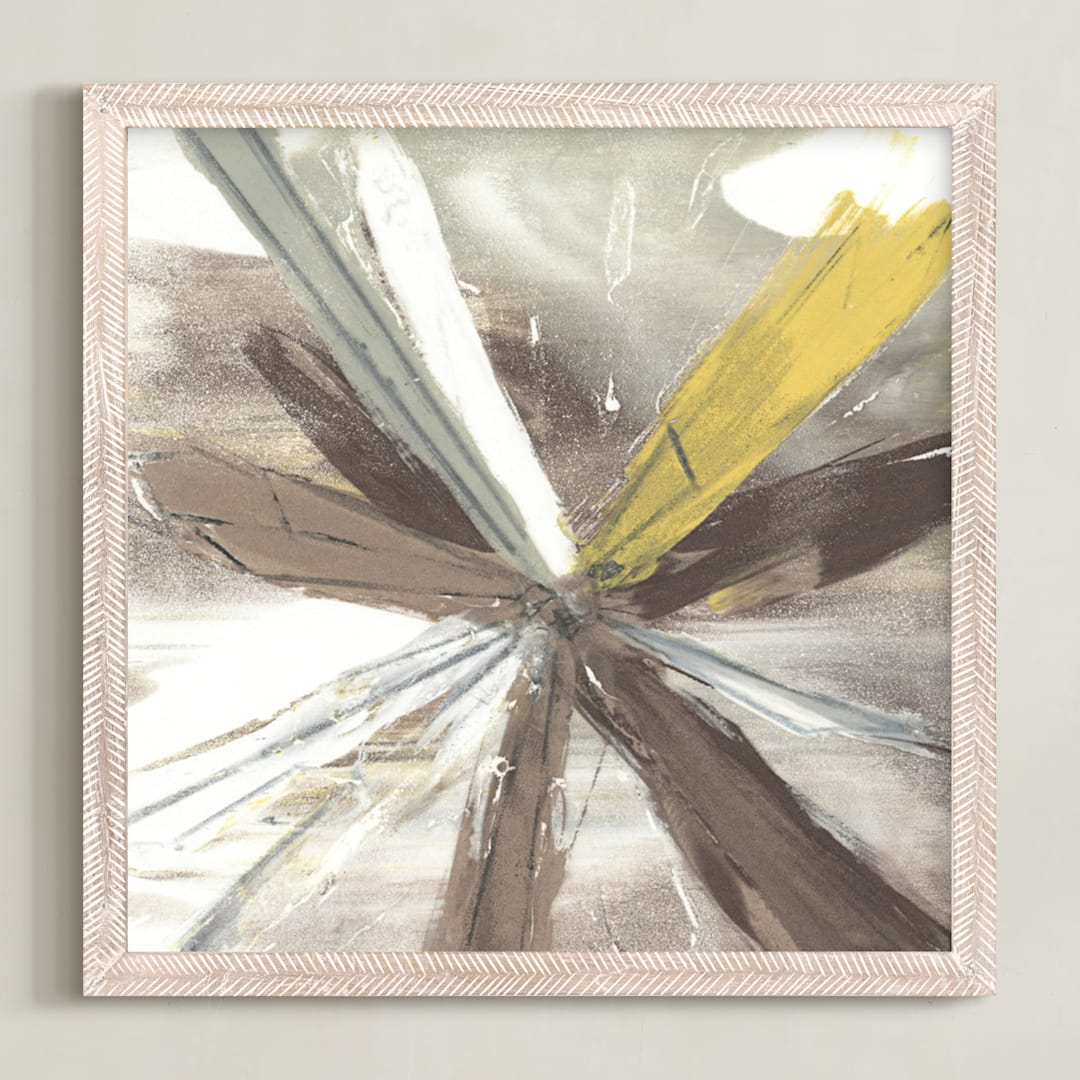 "Bright Star Series 3" - Art Print in Neutrals by Angela Simeone - Framed