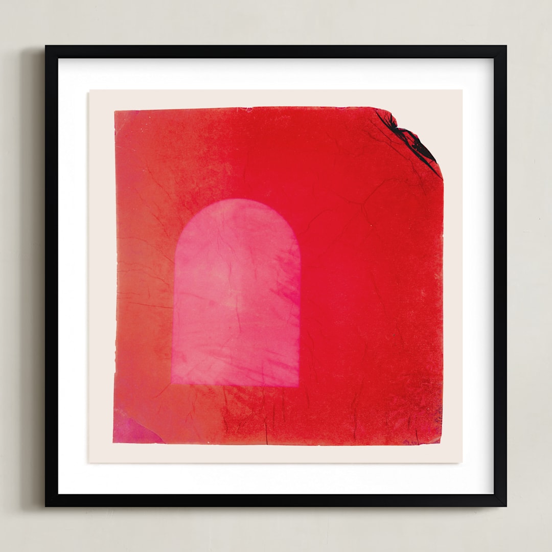 "Taking Shape" - Art Print in Apple by Kamala Nahas - Framed