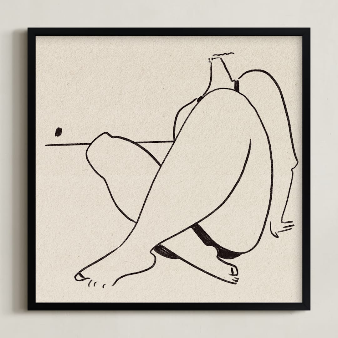 "Beach Bum" - Art Print in Ivory by Katie Spak - Framed