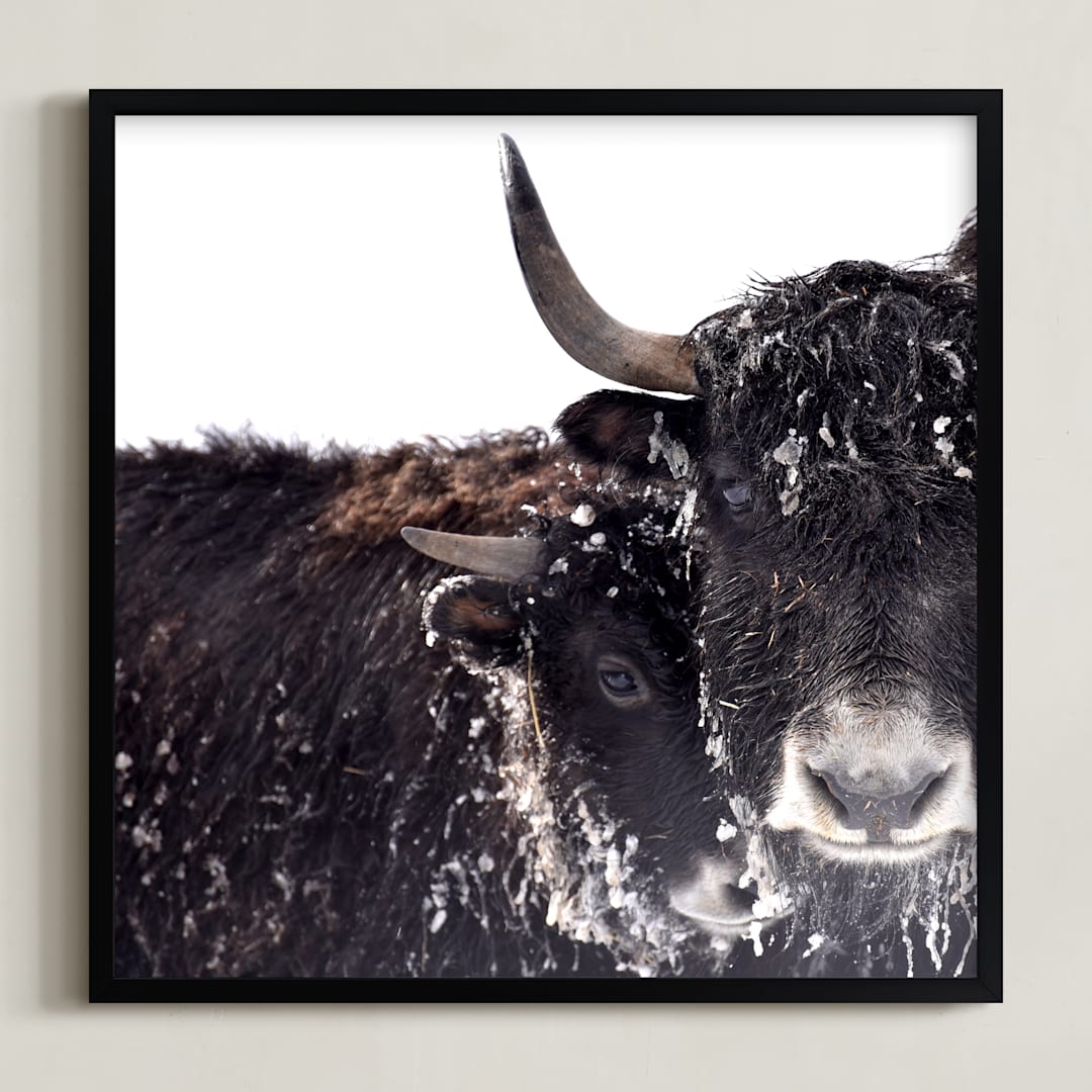 "forever together" - Art Print in Chocolate by Leslie Le Coq - Framed