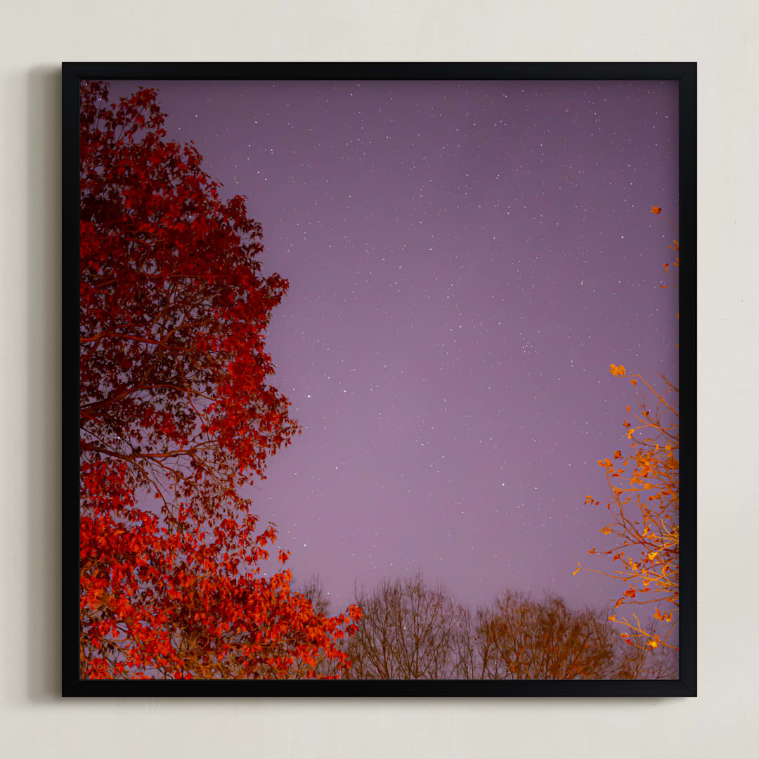 "Hot Stars" - Art Print in Cosmic Mauve by Jeff Preuss - Framed