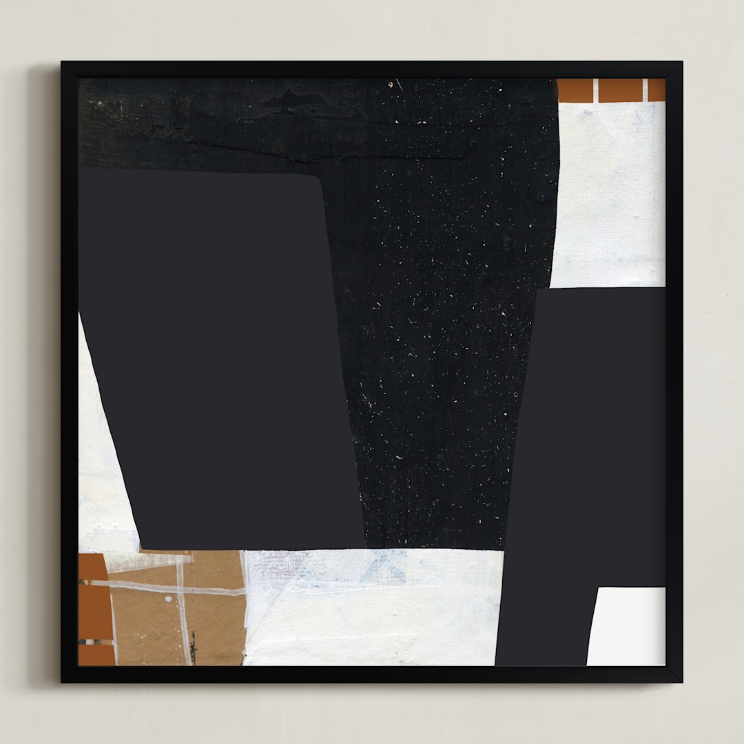 "Layered up - Yesterday" - Art Print in Onyx by Jaqui Falkenheim - Framed