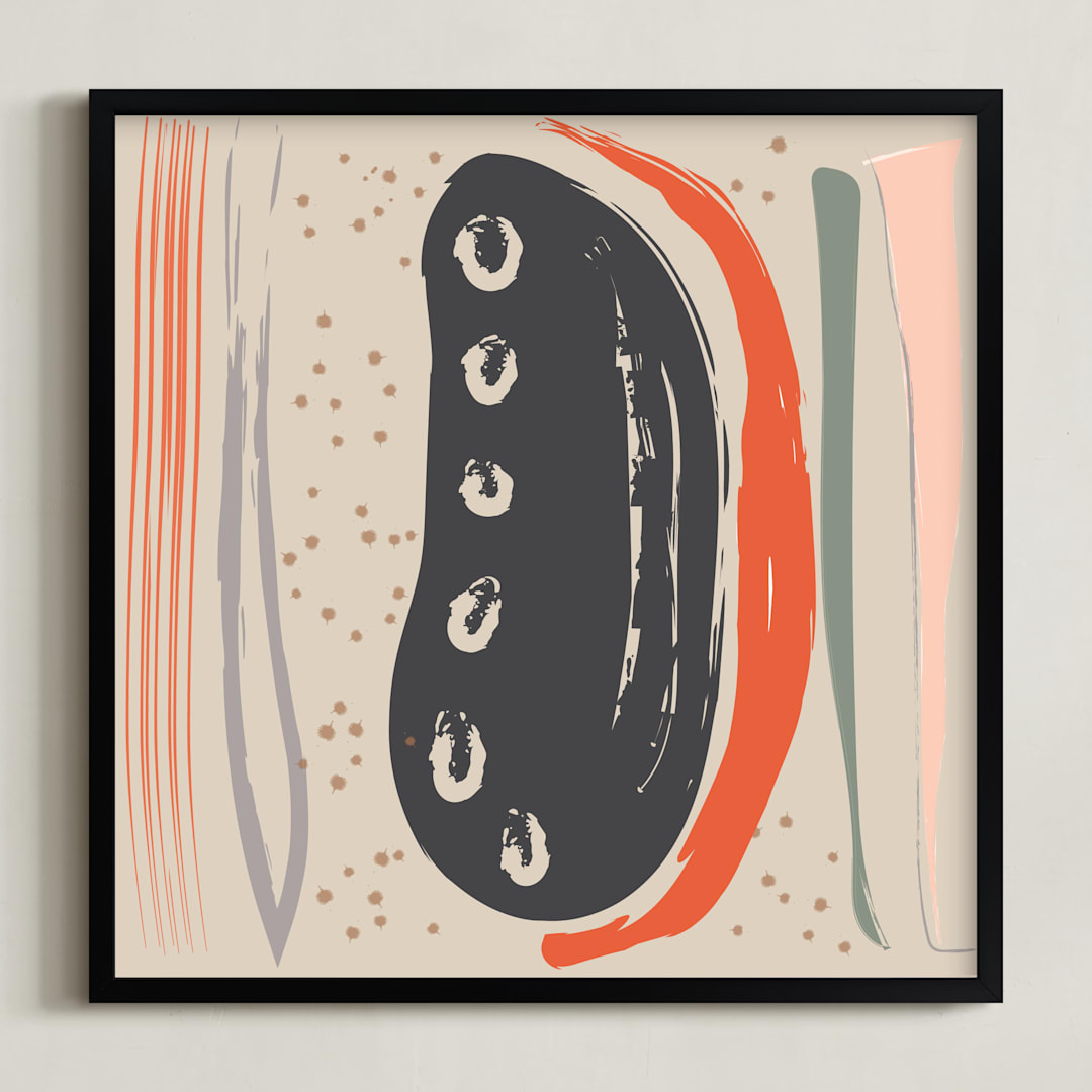 "Living Hope Island" - Art Print in Taupe by Pamela Smith - Framed