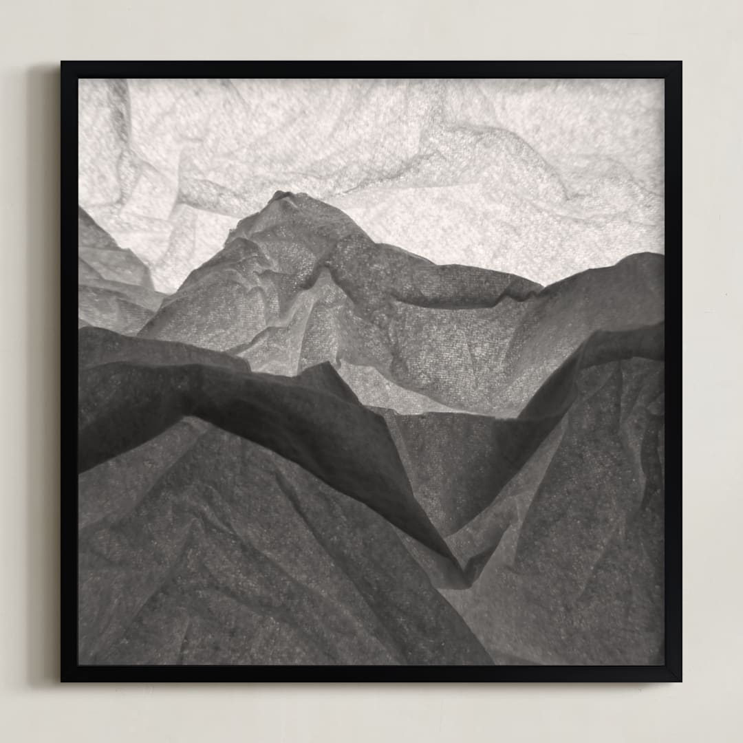 "Paper Napkin Panorama II" - Art Print in Charcoal by Shannon Kohn - Framed
