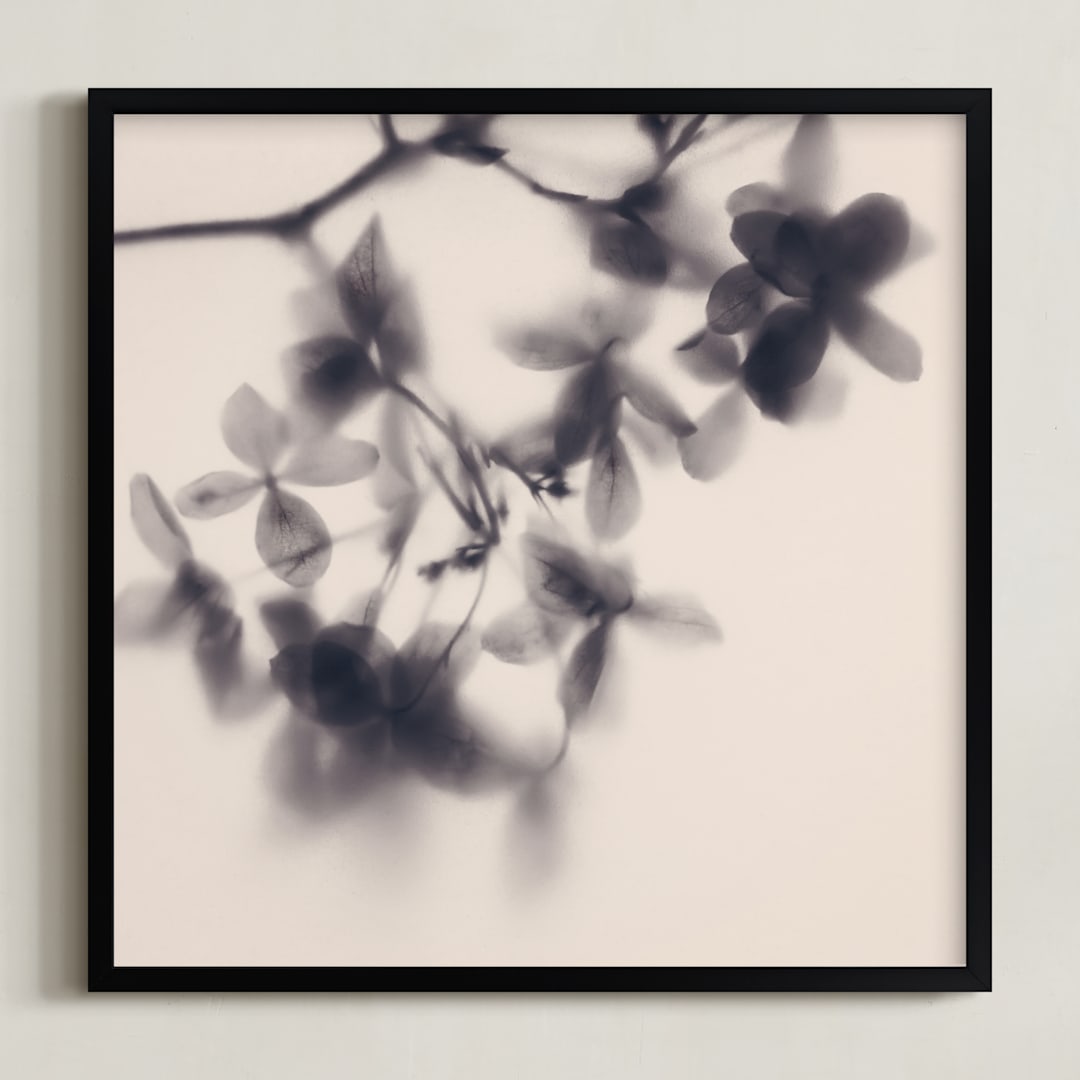 "Veiled Petals" - Art Print in Soft Pink by Karen Kardatzke - Framed