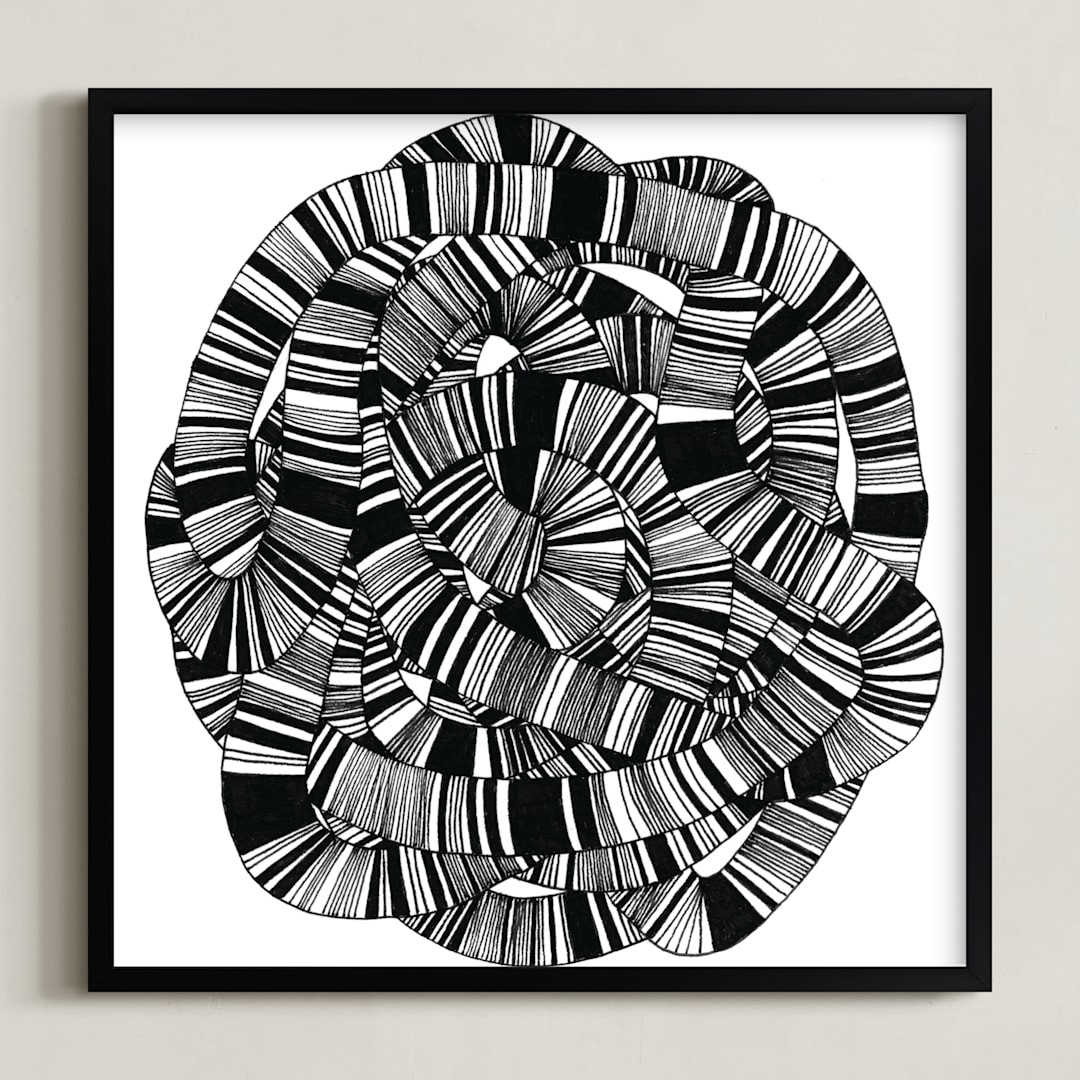 "Sandworm 1" - Art Print in Black by Jaime Derringer - Framed