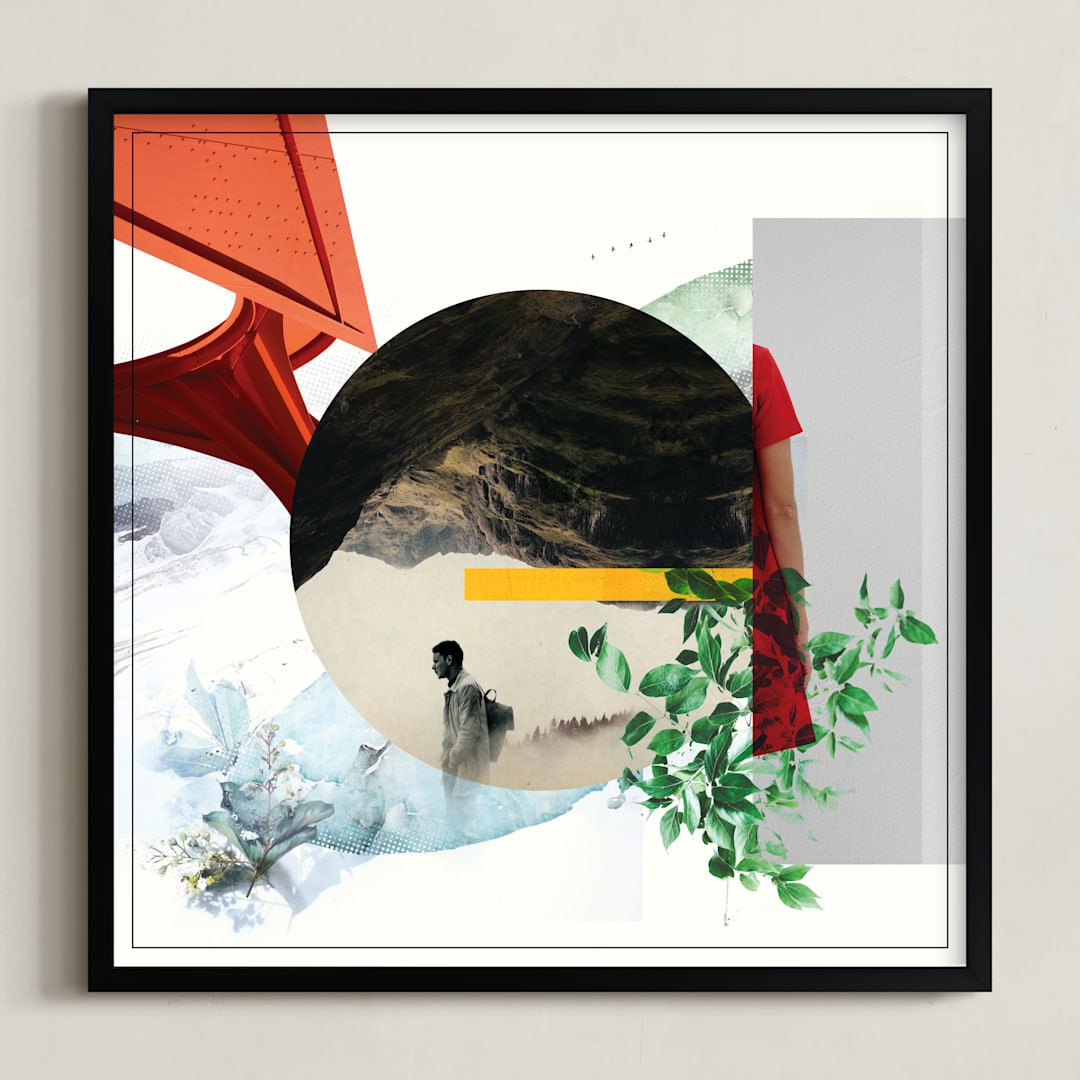 "A Day in the Life" - Art Print in Fire Orange by Augusto Paolo Bringas Dizon - Framed