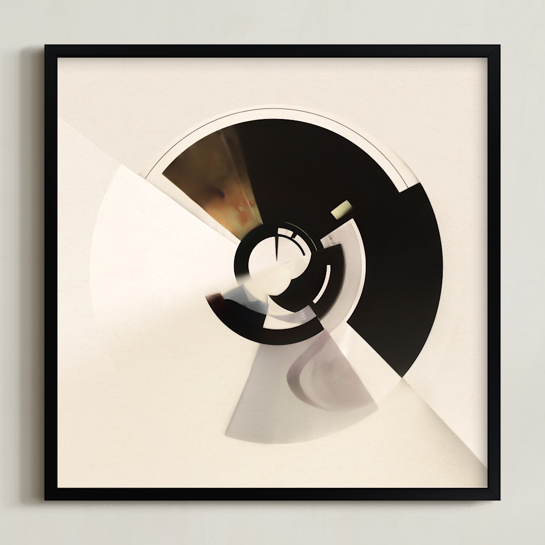 "Spinning Wheel" - Art Print in Exciting Beige by Lisa Sundin - Framed