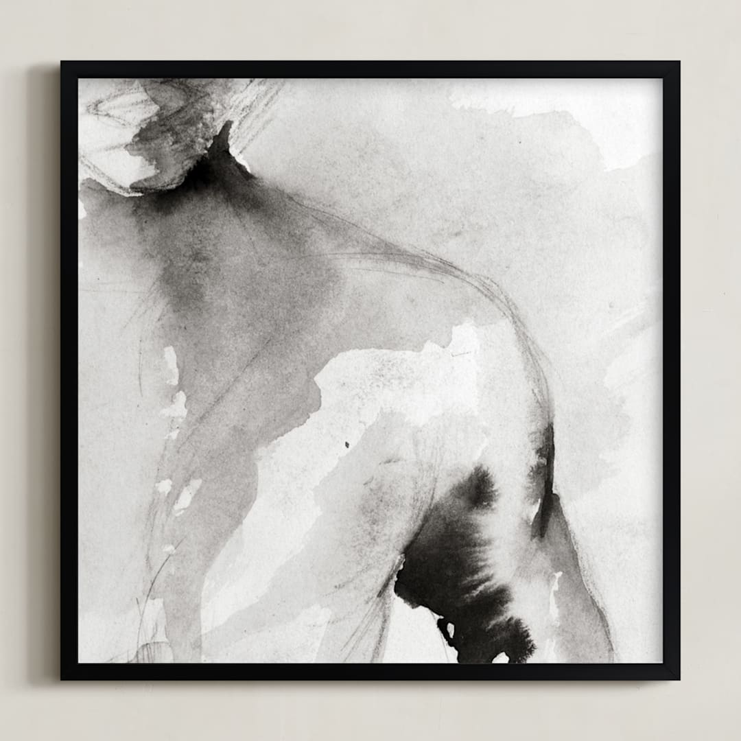 "As You Are" - Art Print in Quiet Gray by Karen Kaul - Framed
