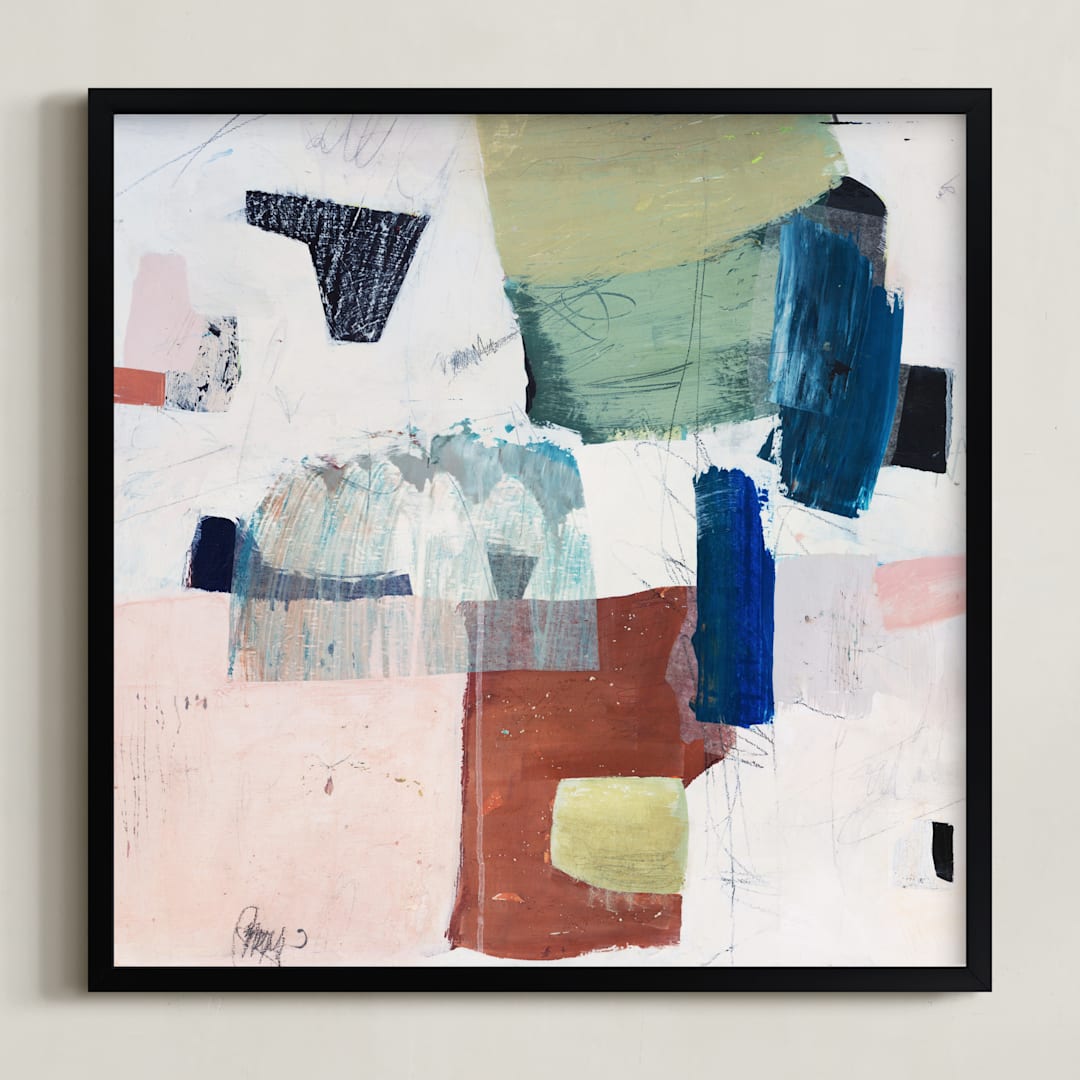 "The Old Neighborhood" - Art Print in Blush by Jennifer Daily - Framed