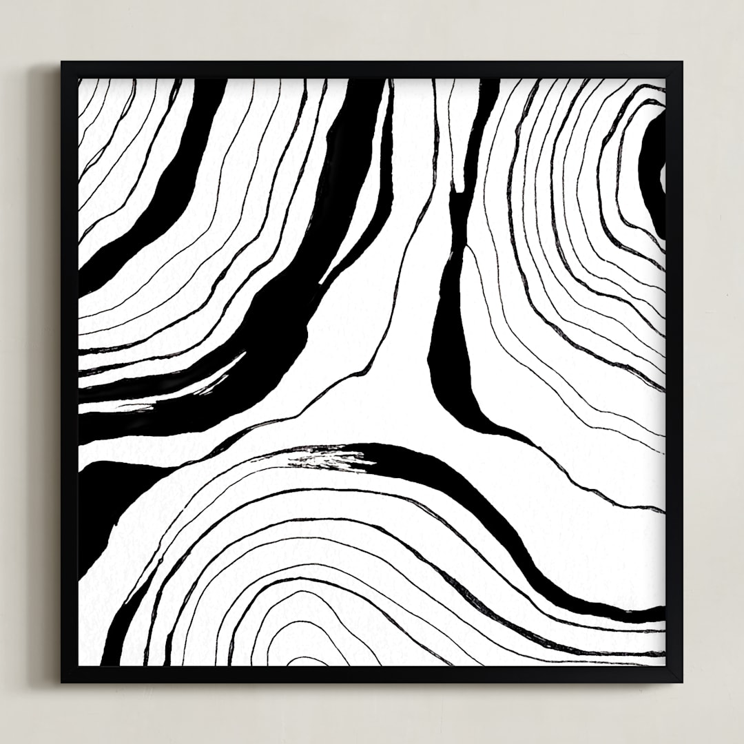 "Story Lines (Two)" - Art Print in India Ink by Hannah Lipking - Framed
